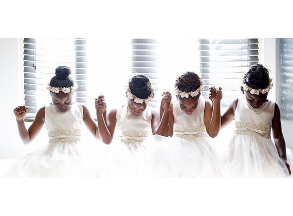 Black Wedding Moment of the Day: Four Flower Girls Praying will Make Your Heart Explode
