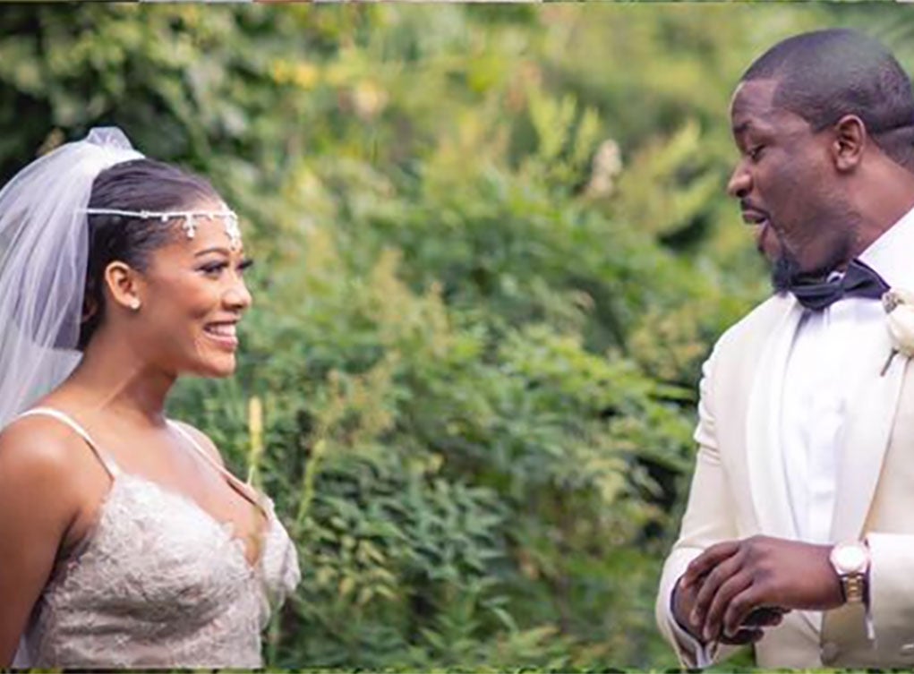 Black Wedding Moment of the Day: Groom Sees His Bride for the First Time, Makes Priceless Face
