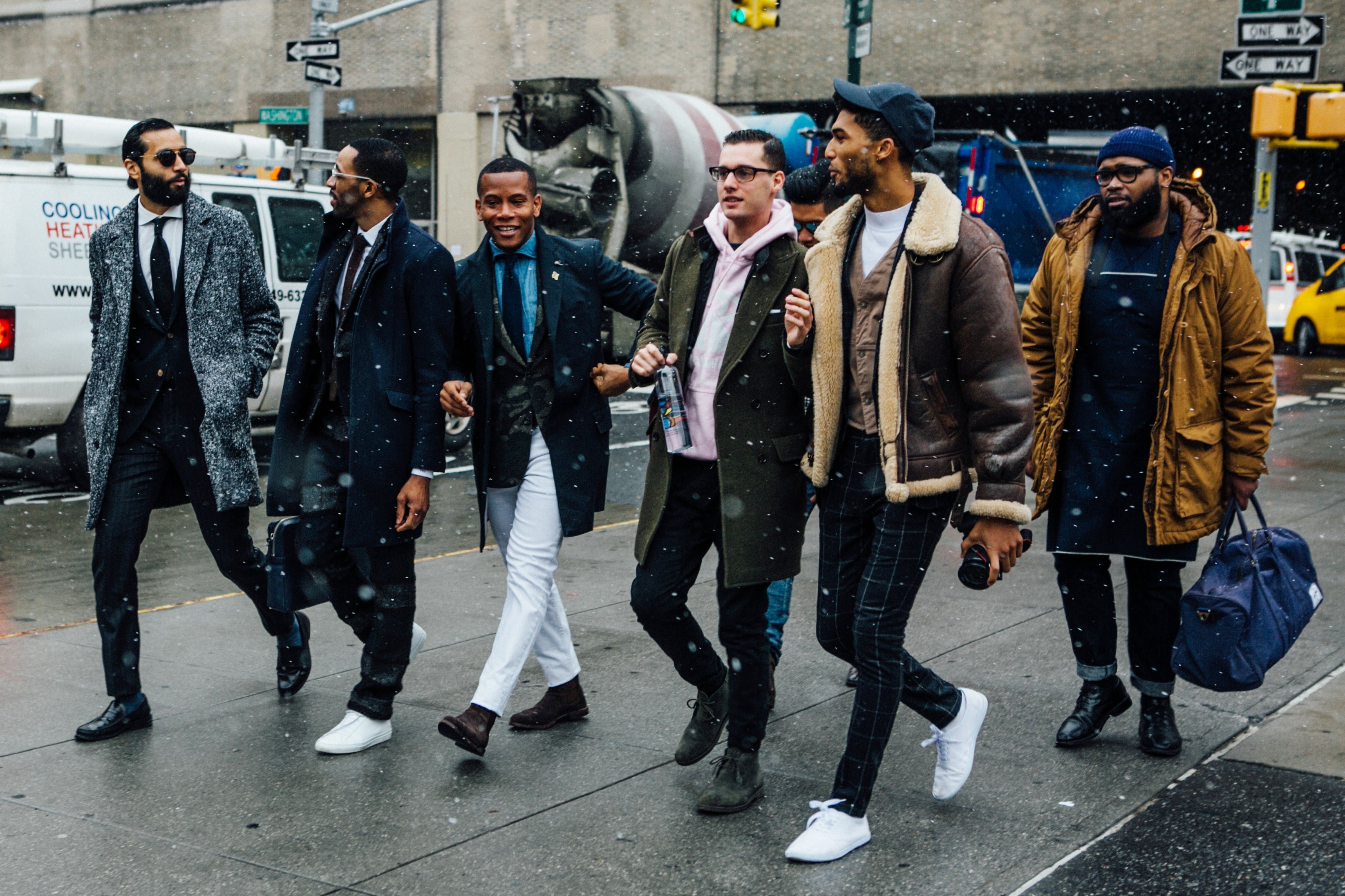 The Snow Didn't Stop The Fashion Parade at Men's Fashion Week in New ...