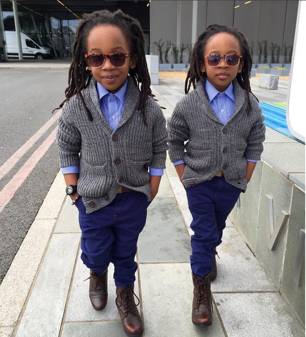 Cute Black Twin Babies With Swag