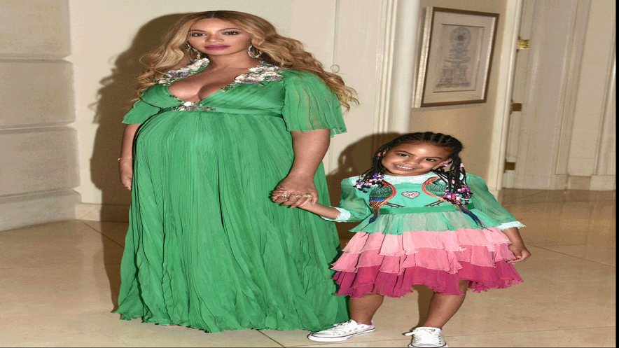 Beyonce and Blue Attend Beauty and the Beast Premiere in Gucci - Essence