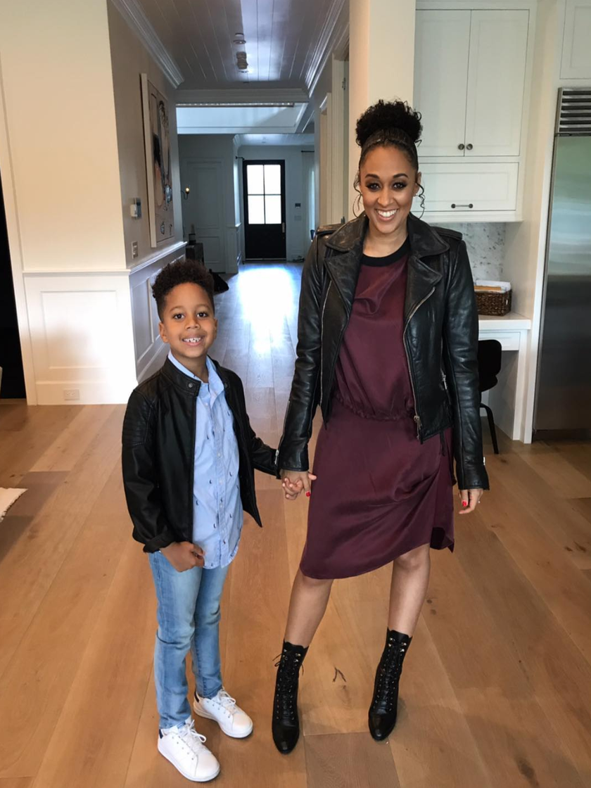 Tia Mowry Hardrict's Back To School Tricks for Son Cree ...