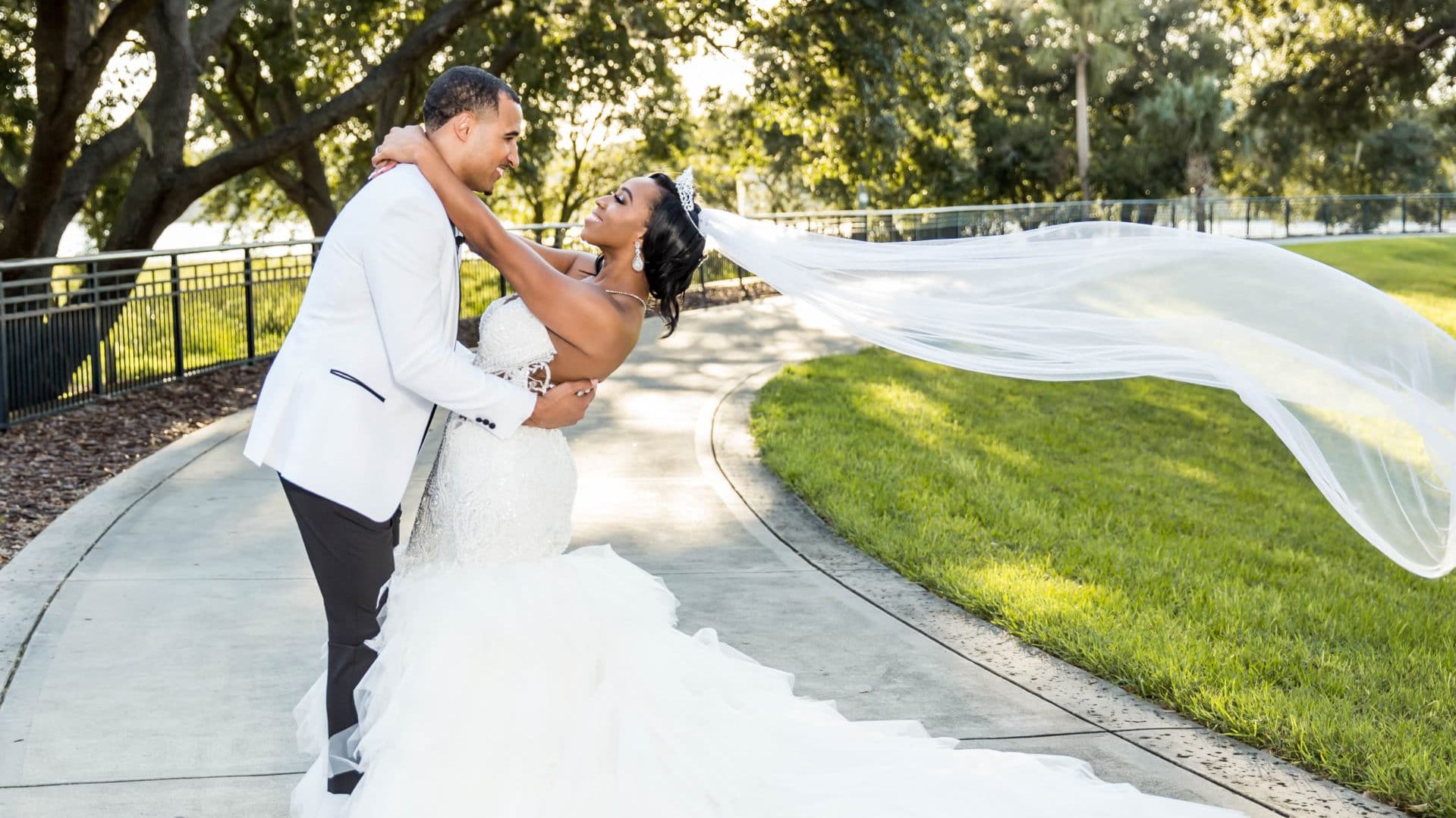 Bridal Bliss: Two Snaps For Altrichia and Anthony's All-White Summer Wedding