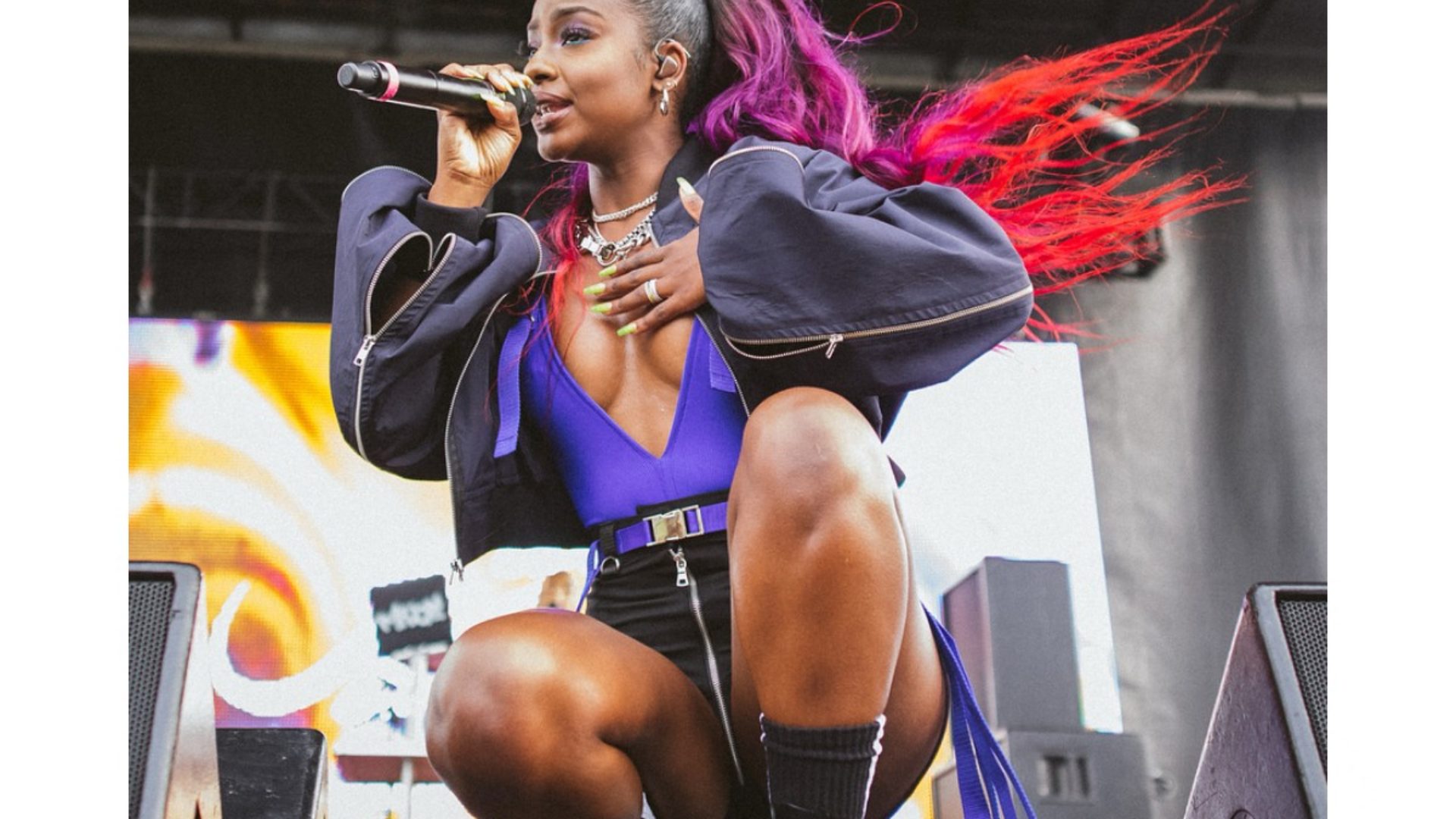 Justine Skye's Purple Suspended 'Jezebel' Ponytail Re-Gagged Instagram