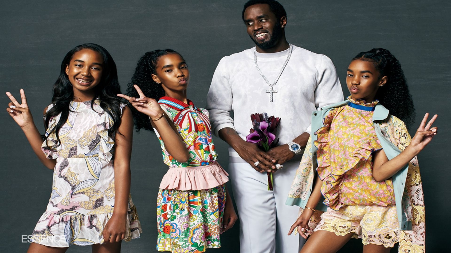 Diddy and Daughters Grace The Cover of ESSENCE As He Opens Up About Loving and Losing Kim Porter