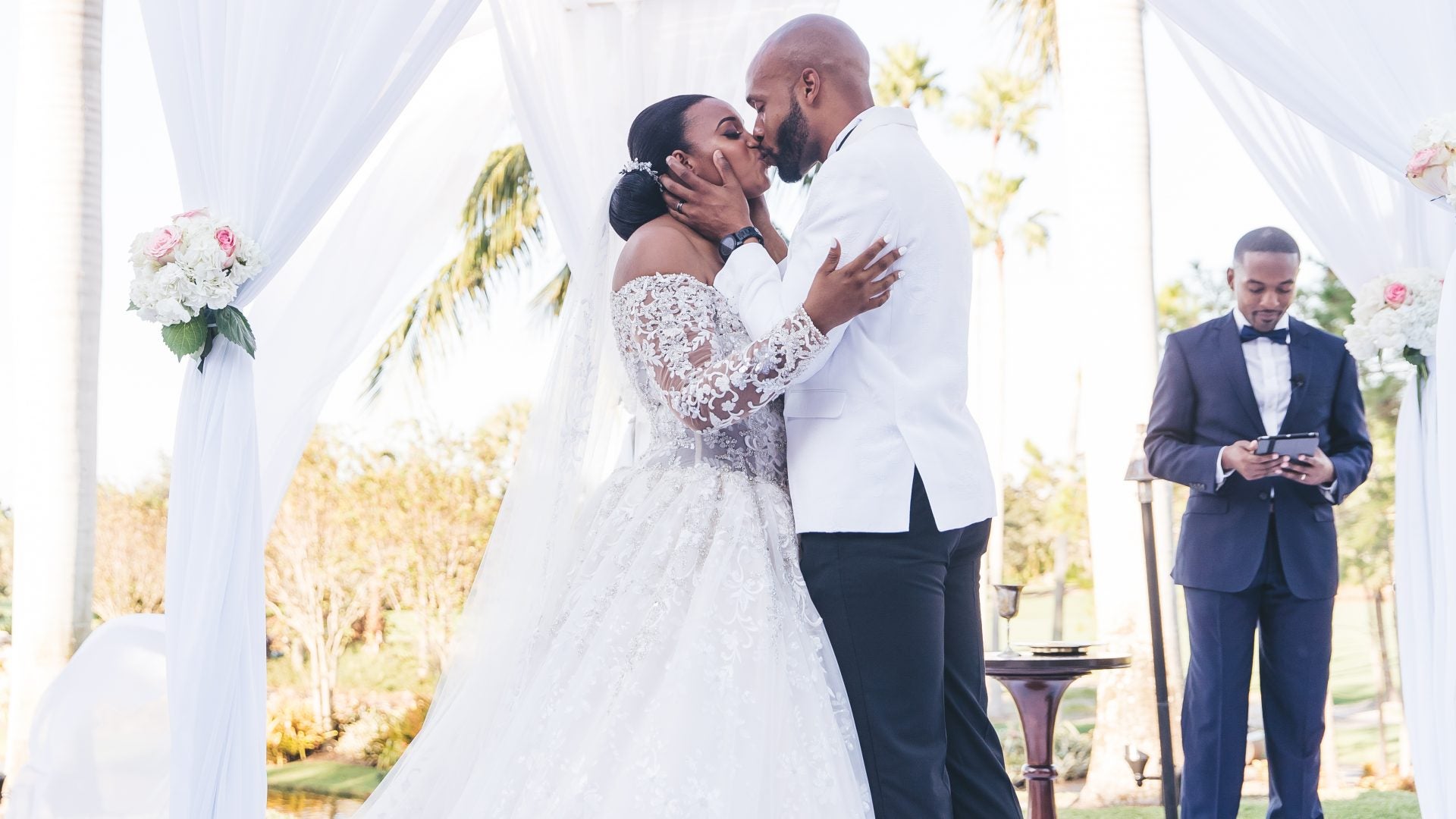 Bridal Bliss: Kareem and Sandy Shared Their Very First Kiss At The Altar