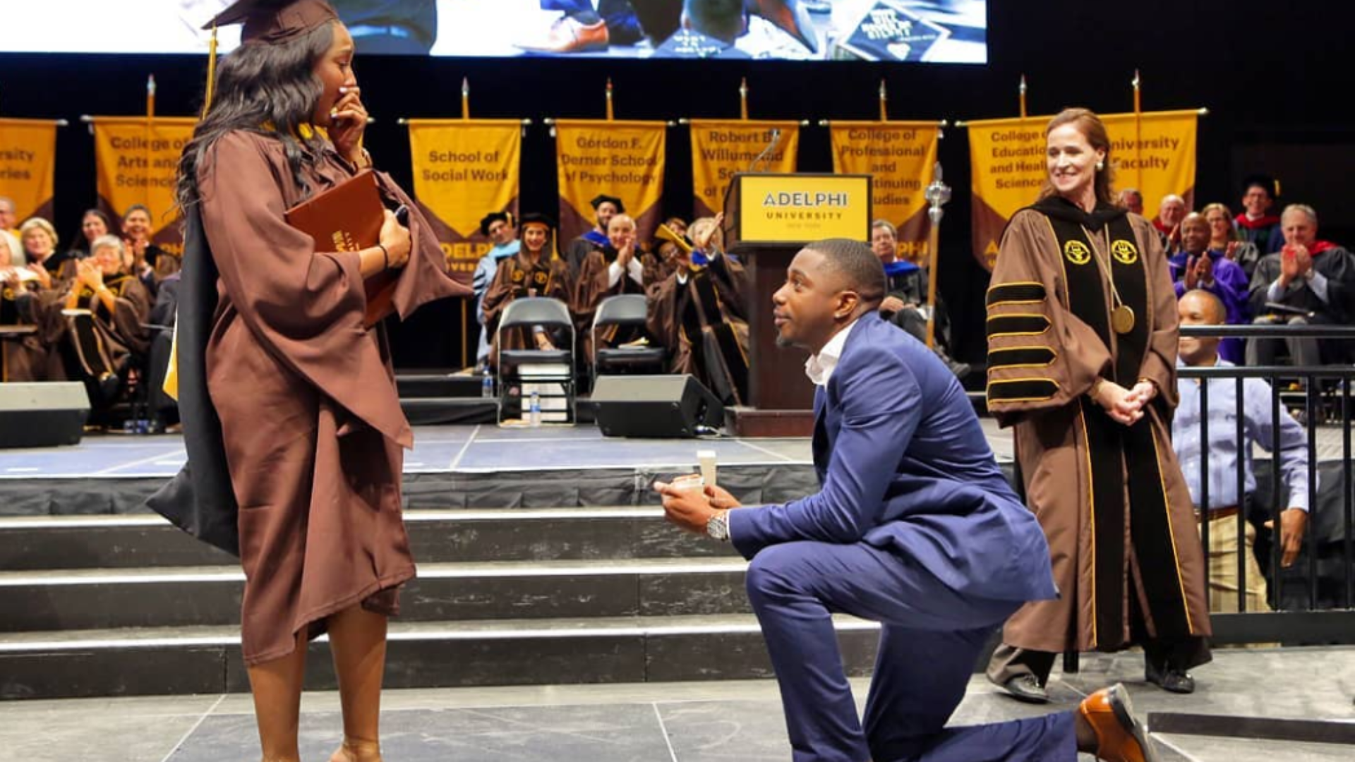 This Man's Graduation Proposal Got A Standing Ovation