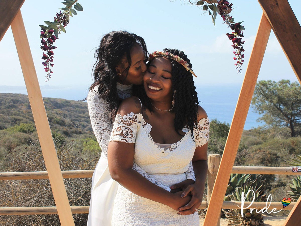 Bridal Bliss: Camille and Kristen's Cliffside Wedding Took Us To New Heights