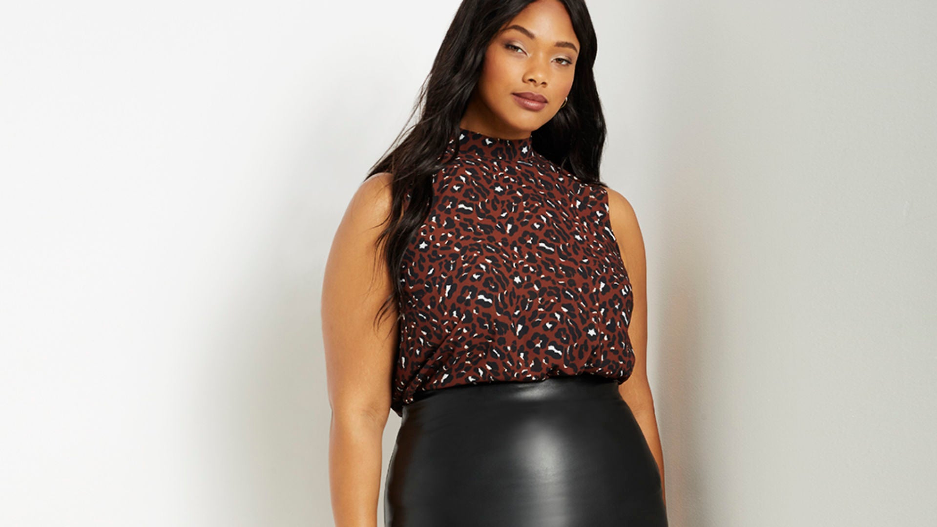 Leopard print leather skirt best sale