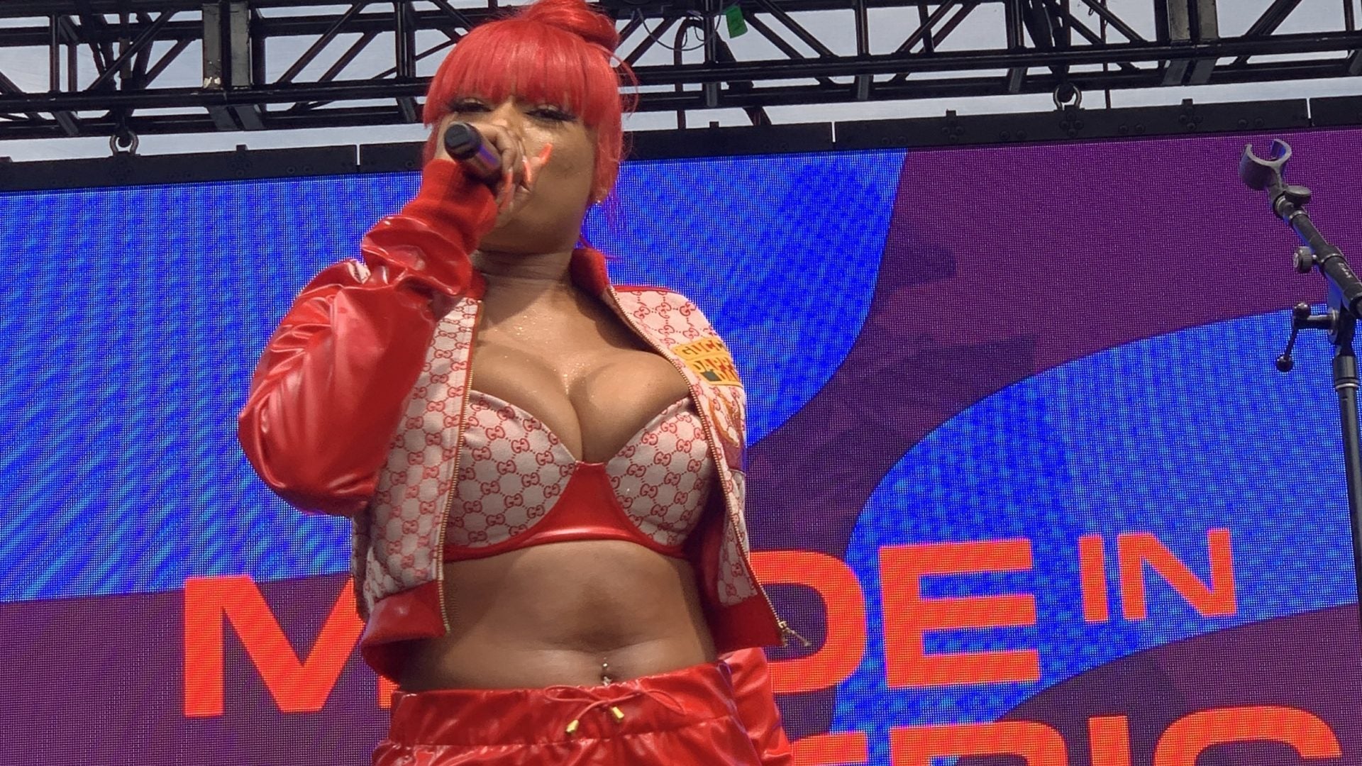 Megan Thee Stallion Wore A Dapper Dan Look For Her Made In America Performance 