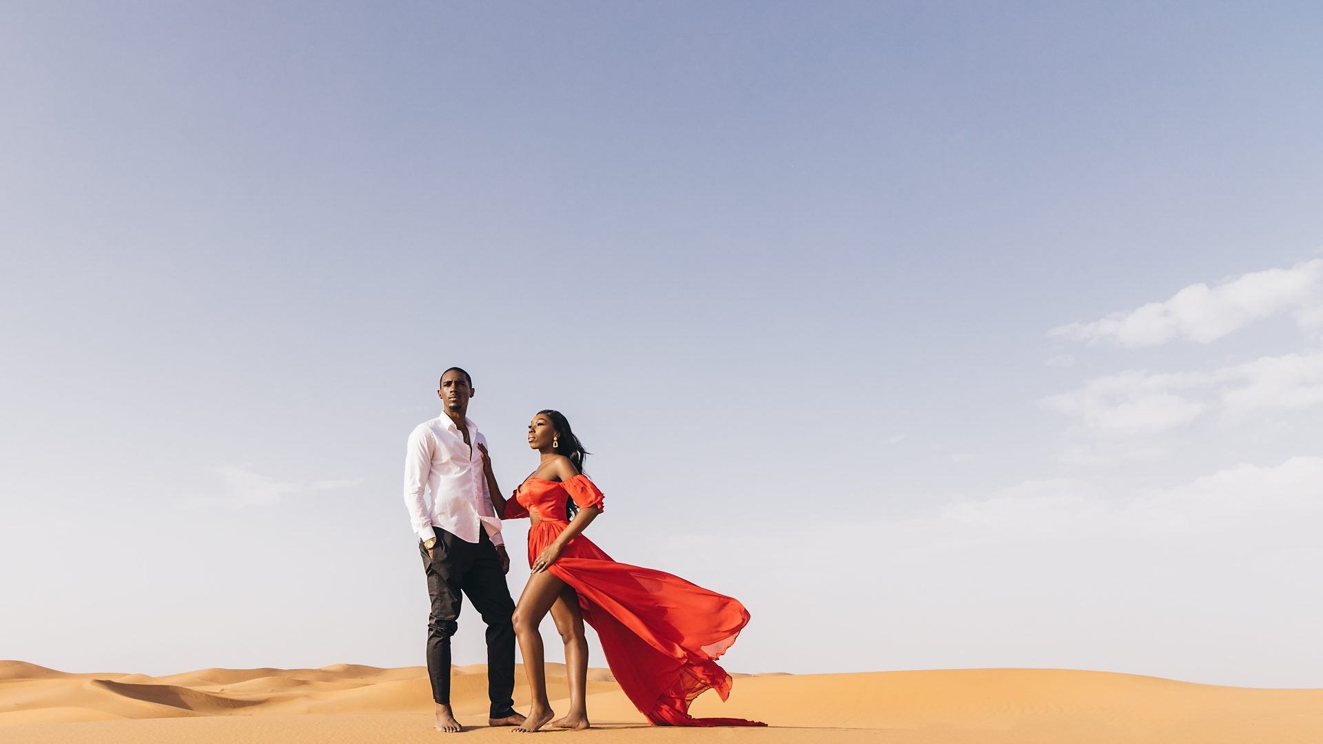 Black Wedding Moment Of The Day: We're Amazed At YouTubers Essie & Maurice's Desert Engagement Shoot