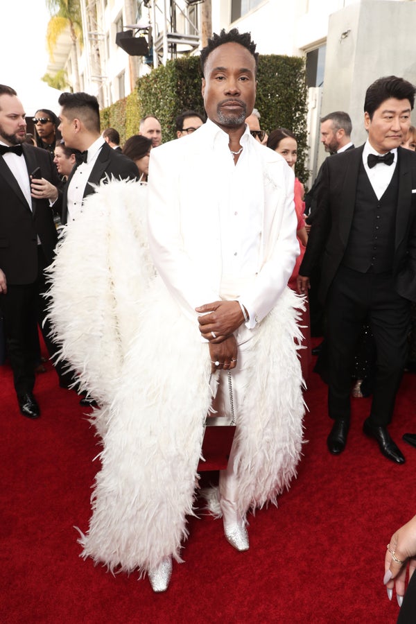 Billy Porter's Detachable Train At The Golden Globes Red Carpet Essence