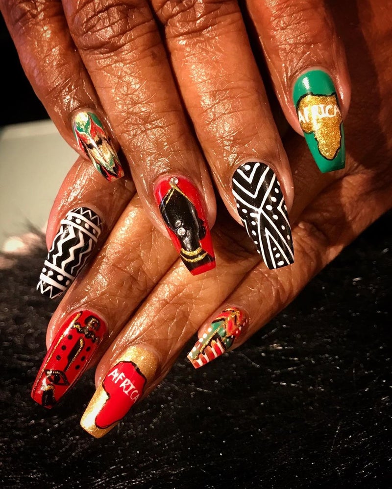 This African Printinspired Nail Art Captures The Spirit Of The