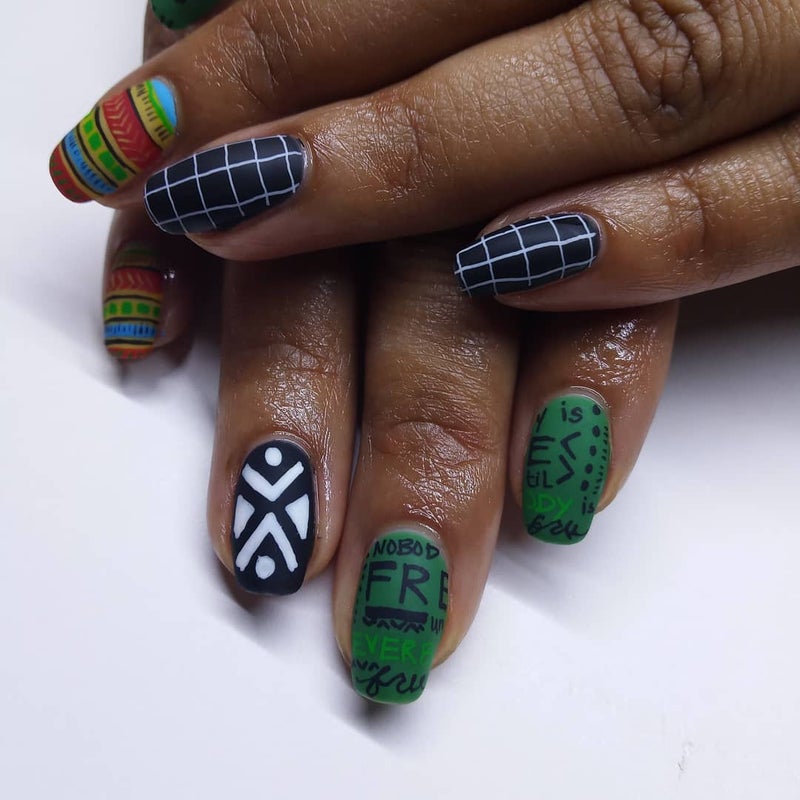 This African PrintInspired Nail Art Captures The Spirit Of The