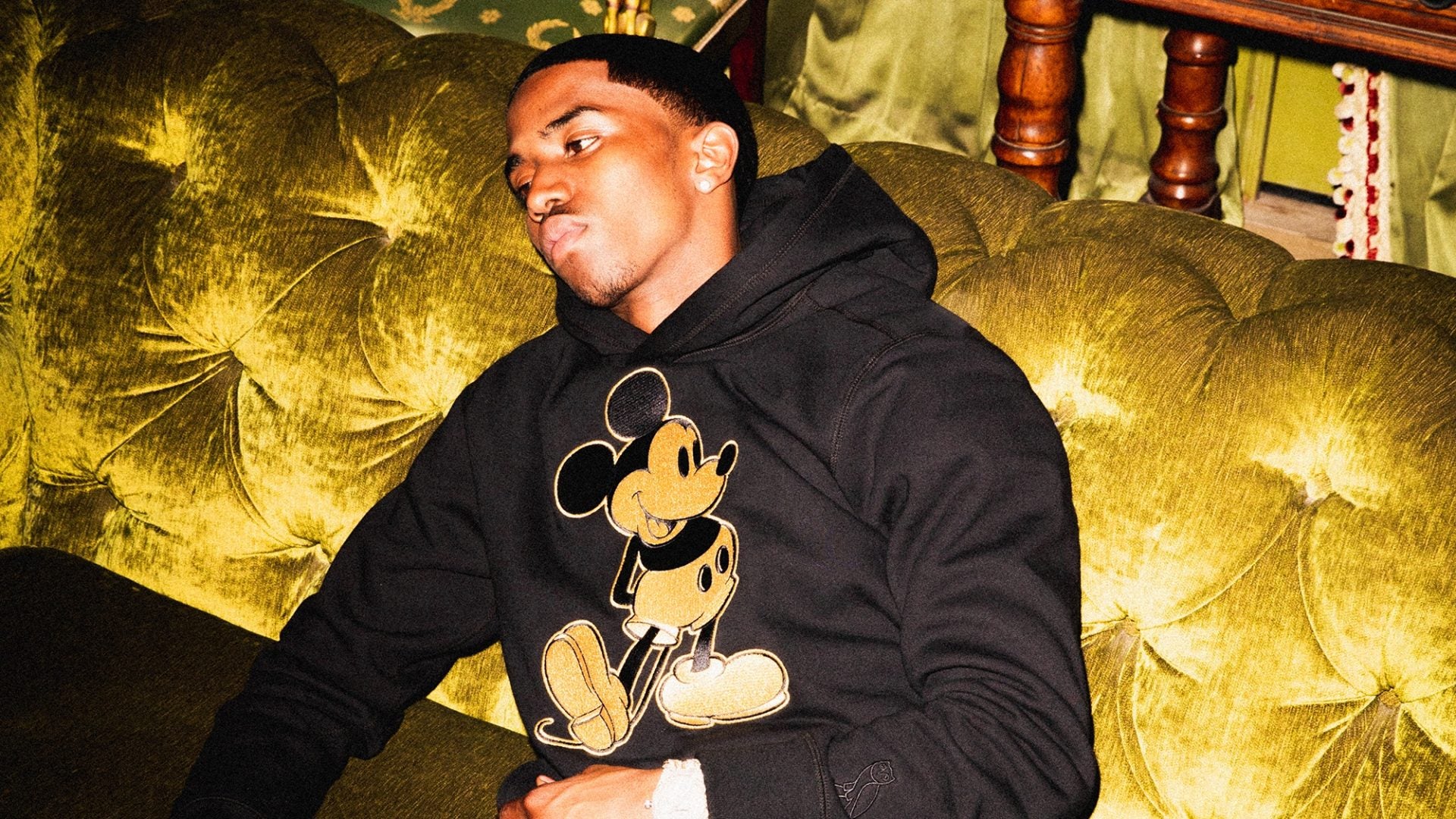 Christian Combs Featured In Collection Look Book For Collaboration Between Drake's OVO Brand And Disney