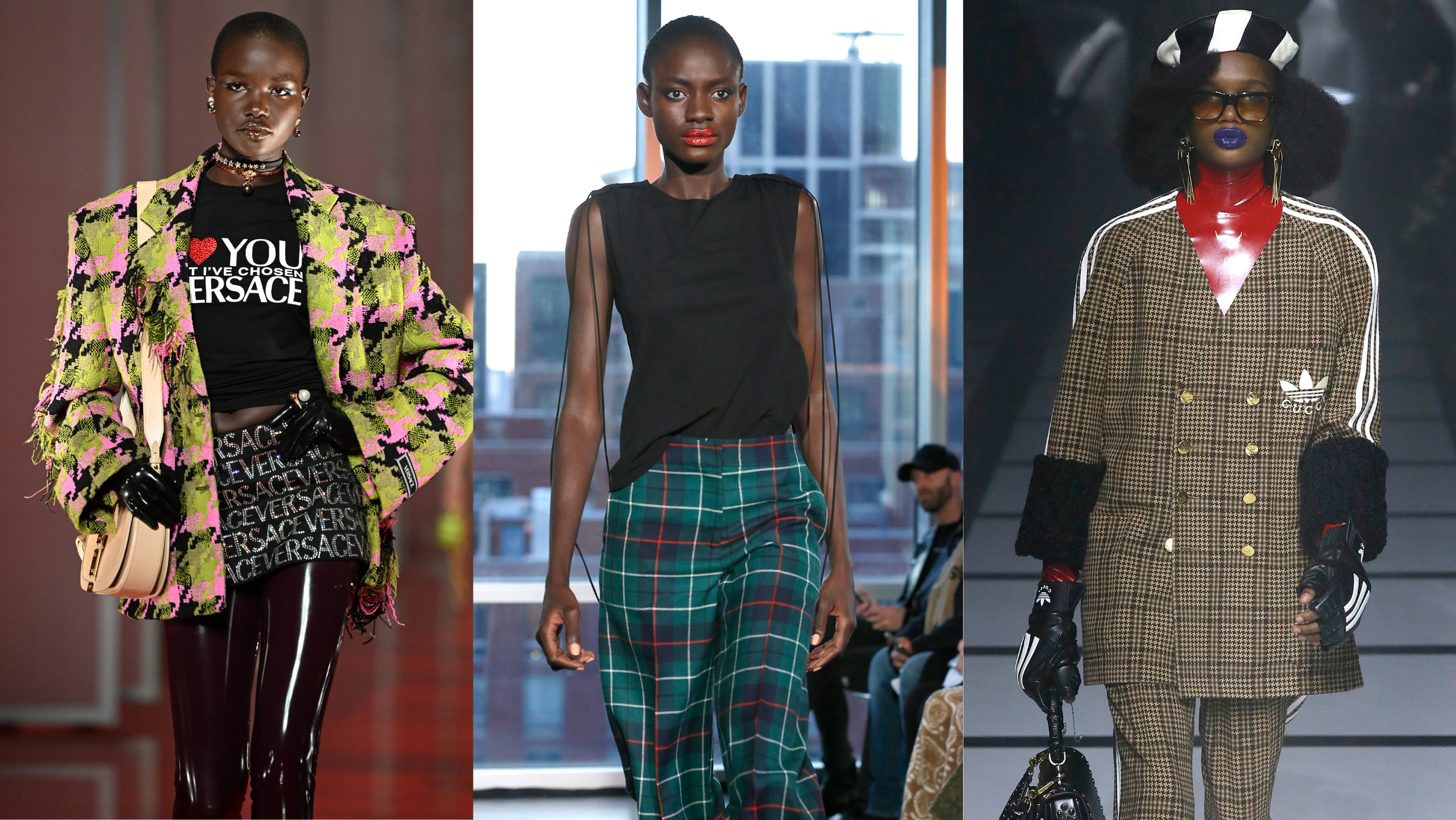 Plaid and a Pop of Red at Fashion Week - Sydne Style