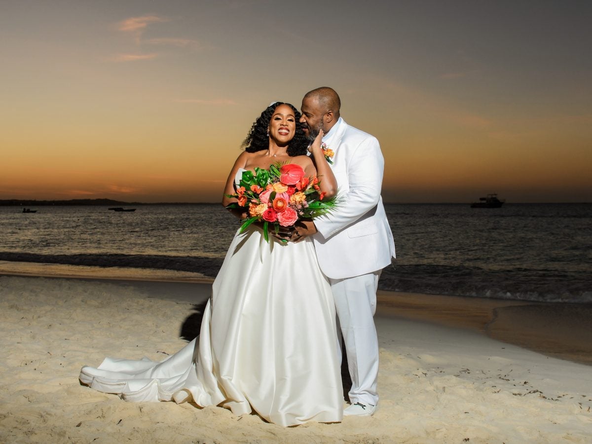 Bridal Bliss: Tomika And Michael Said 'I Do' In A Sunset Wedding On The Beach In Turks And Caicos