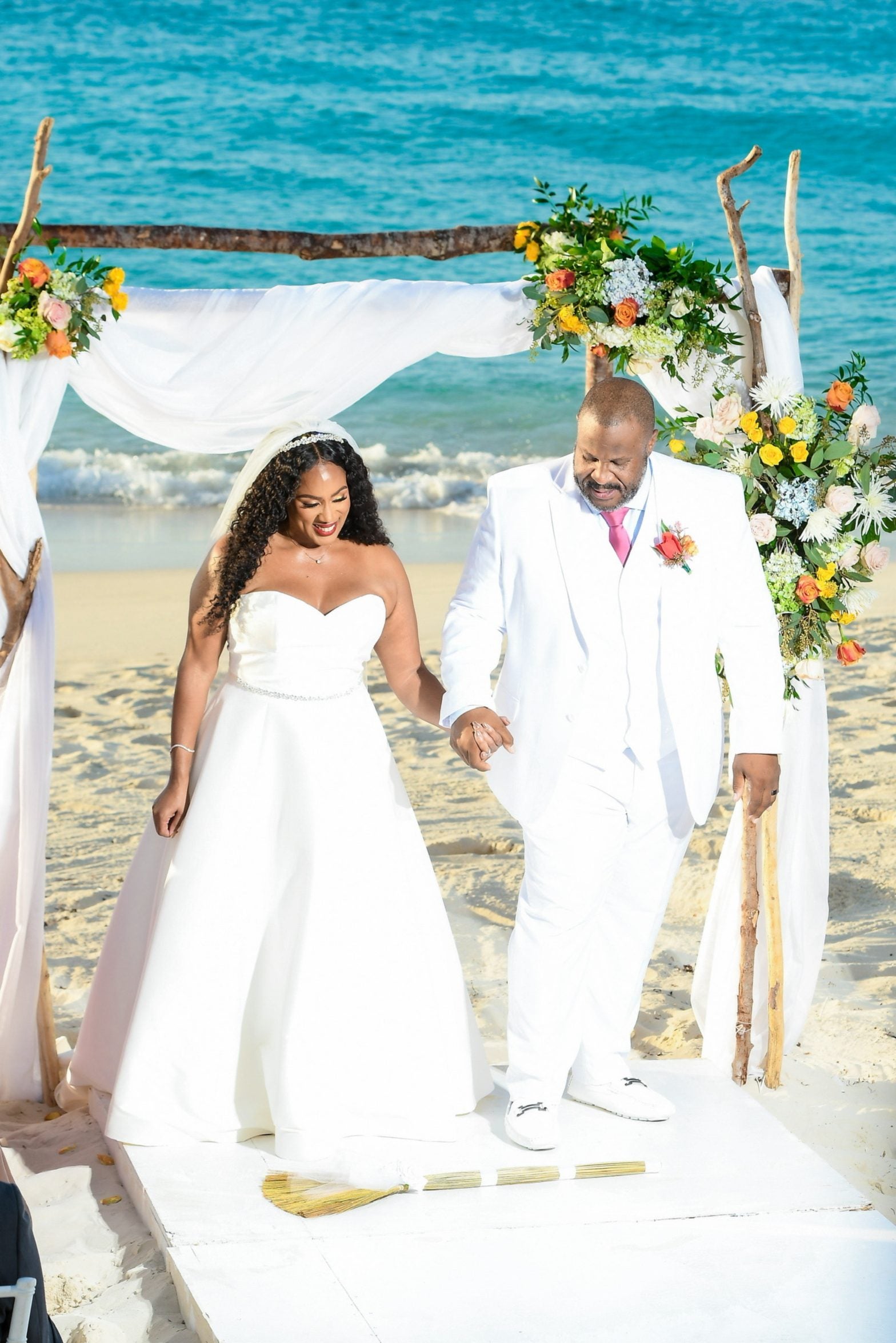 Bridal Bliss: Tomika And Michael Said 'I Do' In A Sunset Wedding On The Beach In Turks And Caicos