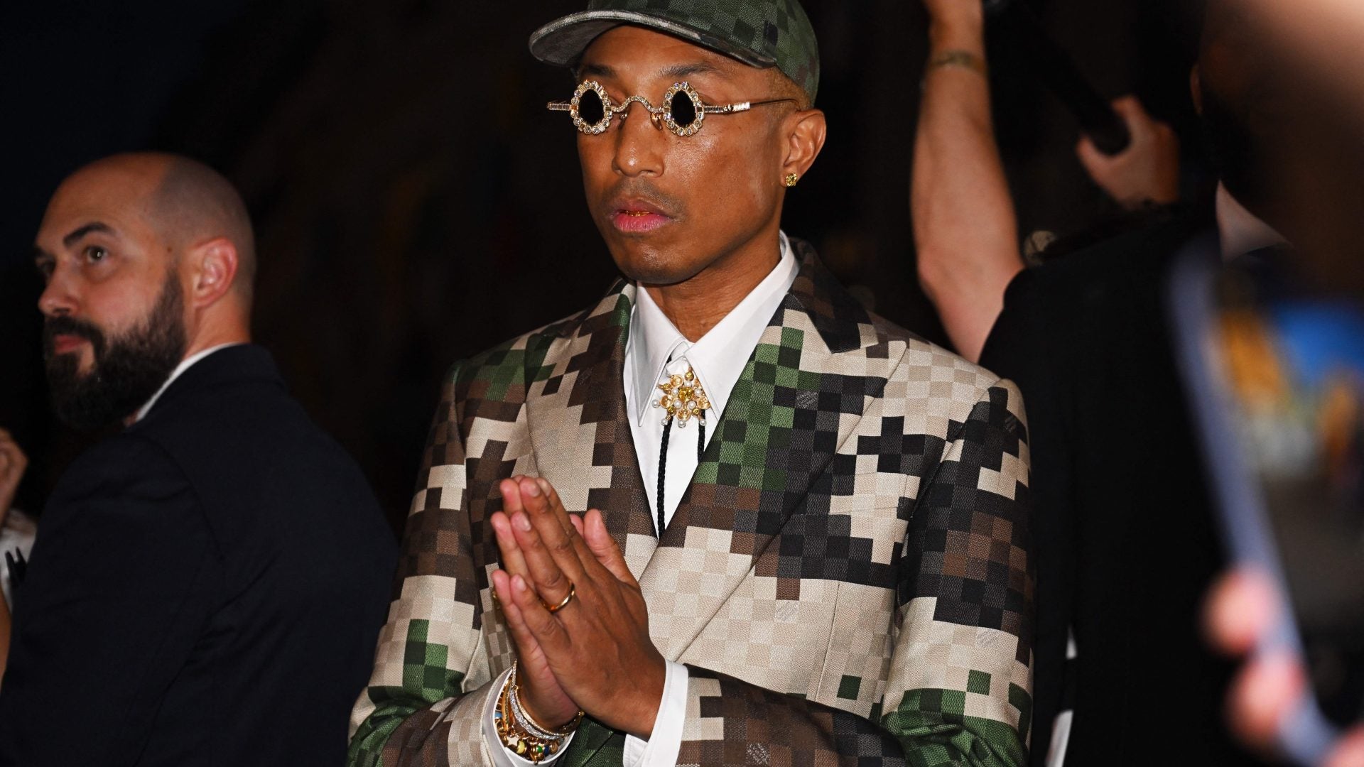 Pharrell's Triplets Were Spotted For The First Time At His Premiere Fashion Show For Louis Vuitton