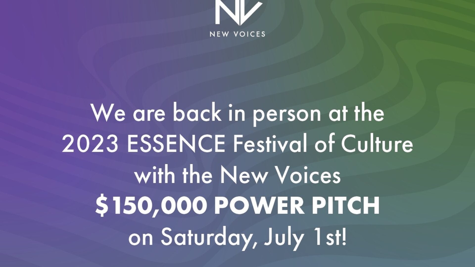 New Voices Foundation Announce $150,000 Pitch Competition