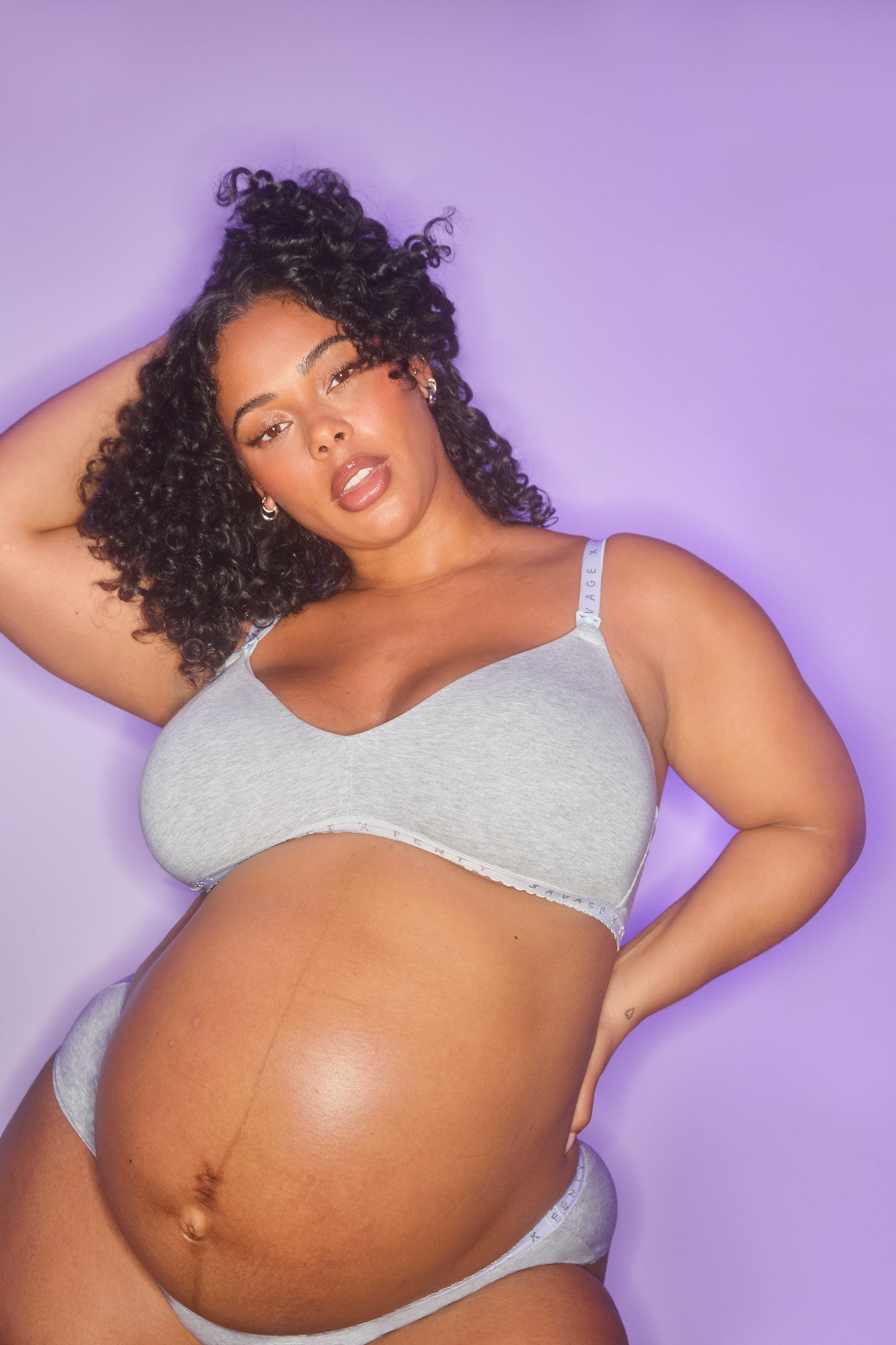 Savage Not Sorry Lace Maternity Bralette in Black