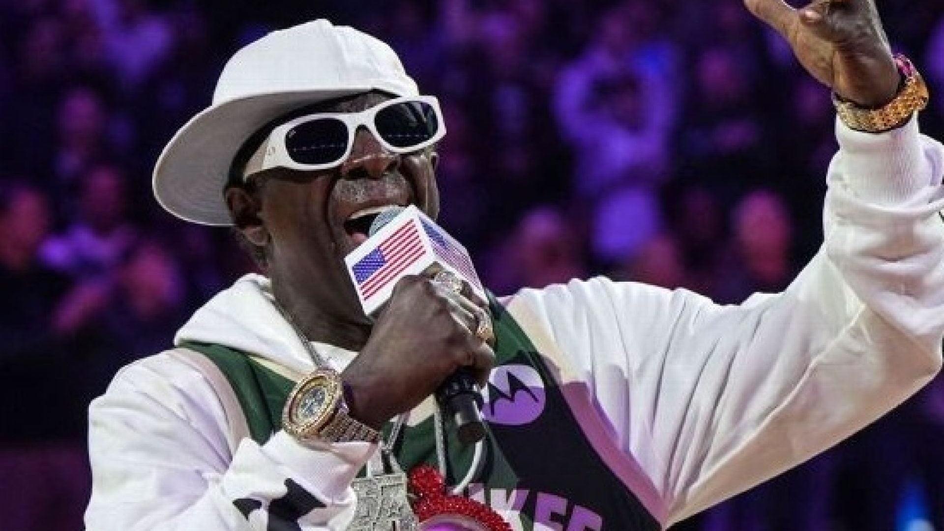 Flavor Flav Goes Viral After Singing The National Anthem At The Hawks-Bucks Game