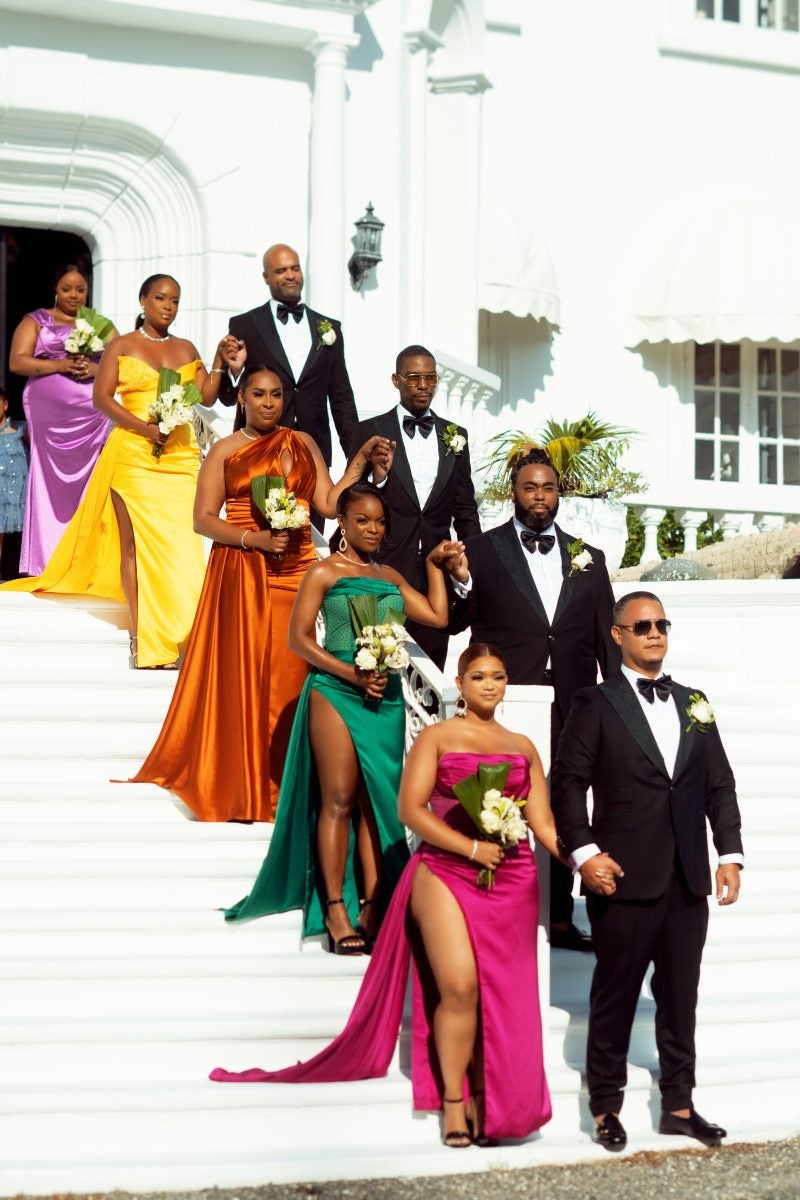 Bridal Bliss: After Proposing With Three Rings, Mario Married Chanell At A Castle In Jamaica