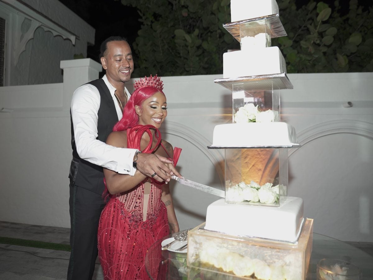 Bridal Bliss: After Proposing With Three Rings, Mario Married Chanell At A Castle In Jamaica