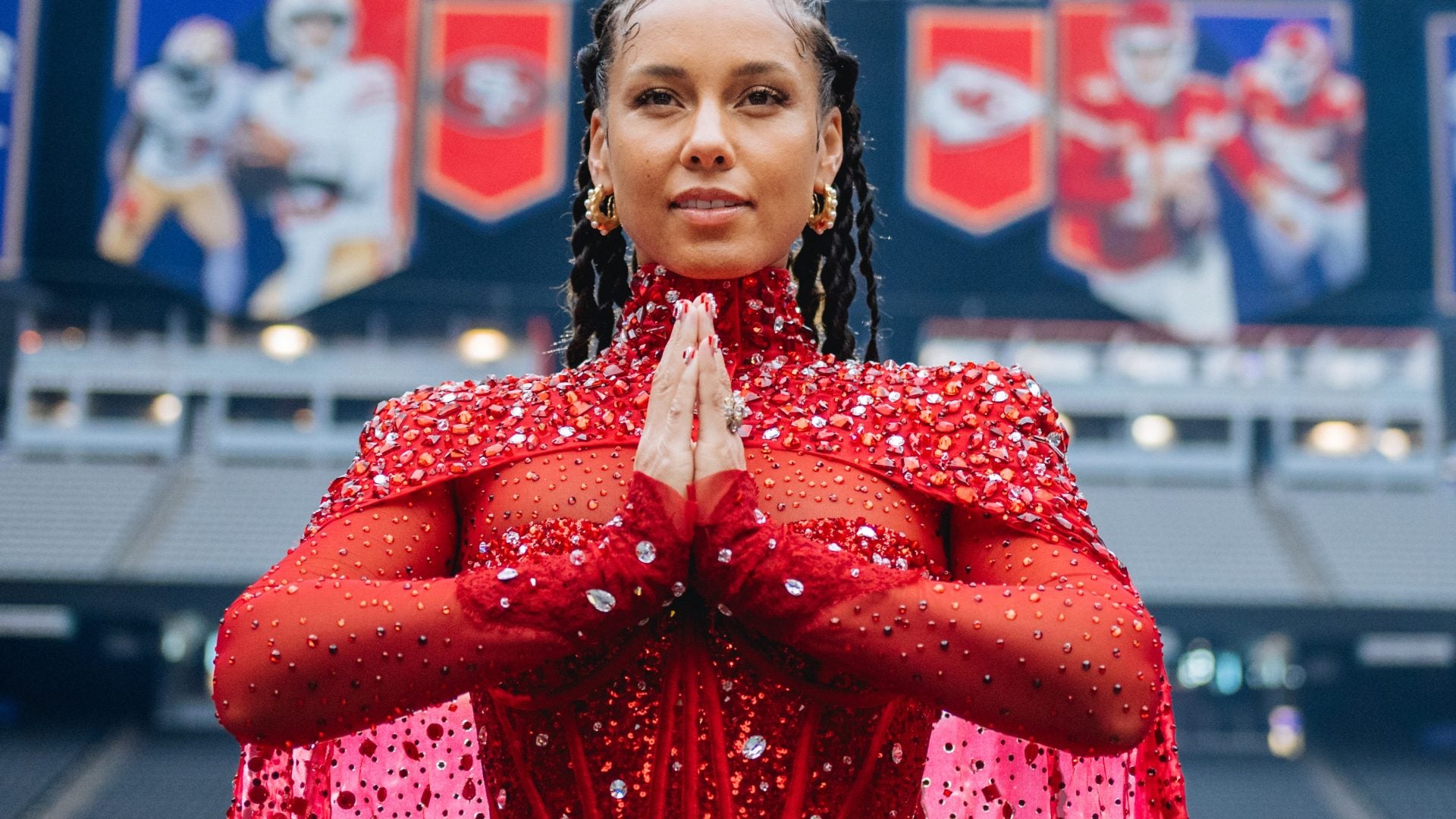 Alicia Keys Glows During The Super Bowl Half-Time Show