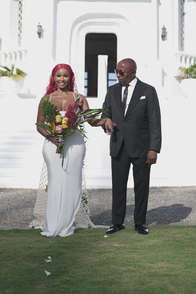 Bridal Bliss: After Proposing With Three Rings, Mario Married Chanell At A Castle In Jamaica