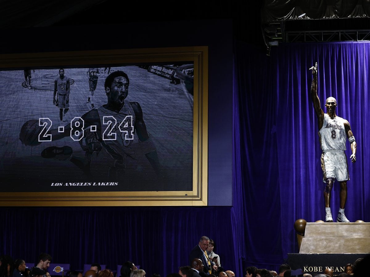 Kobe Bryant Statue Unveiled At Lakers Arena In Los Angeles