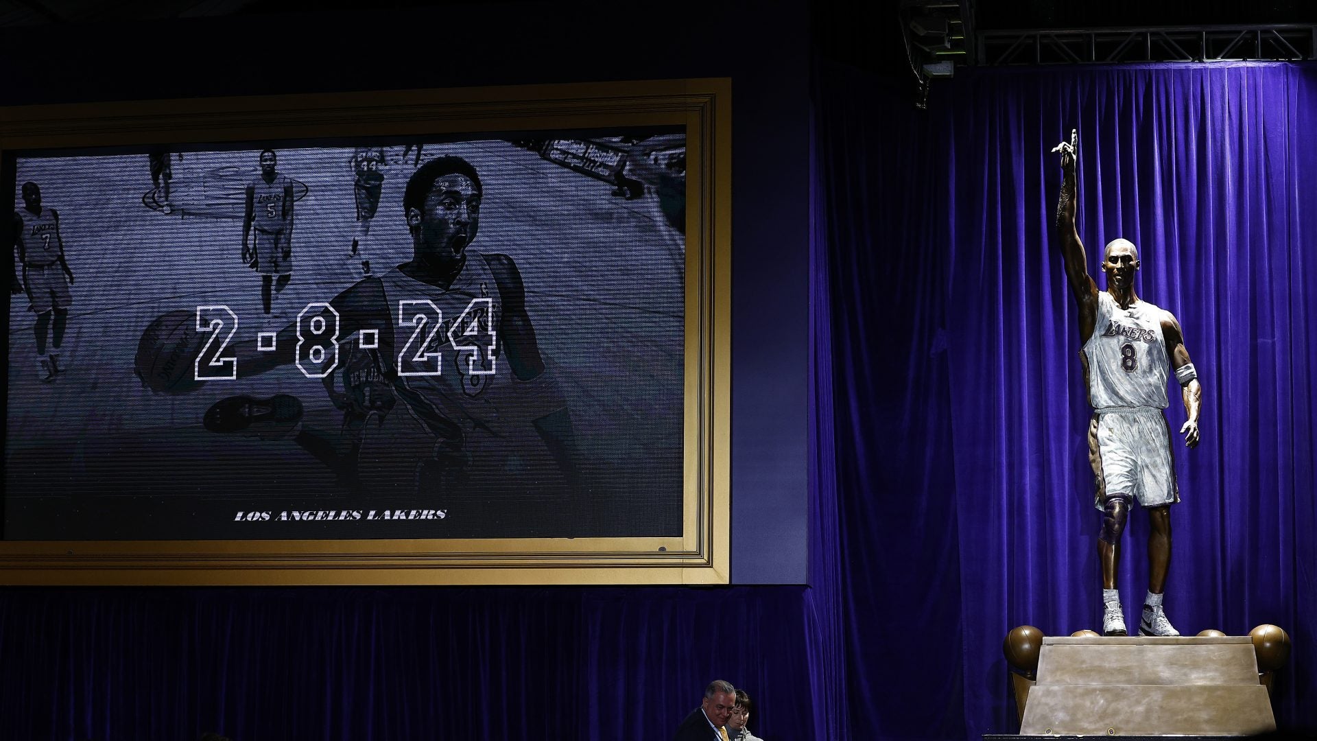Kobe Bryant Statue Unveiled At Lakers Arena In Los Angeles
