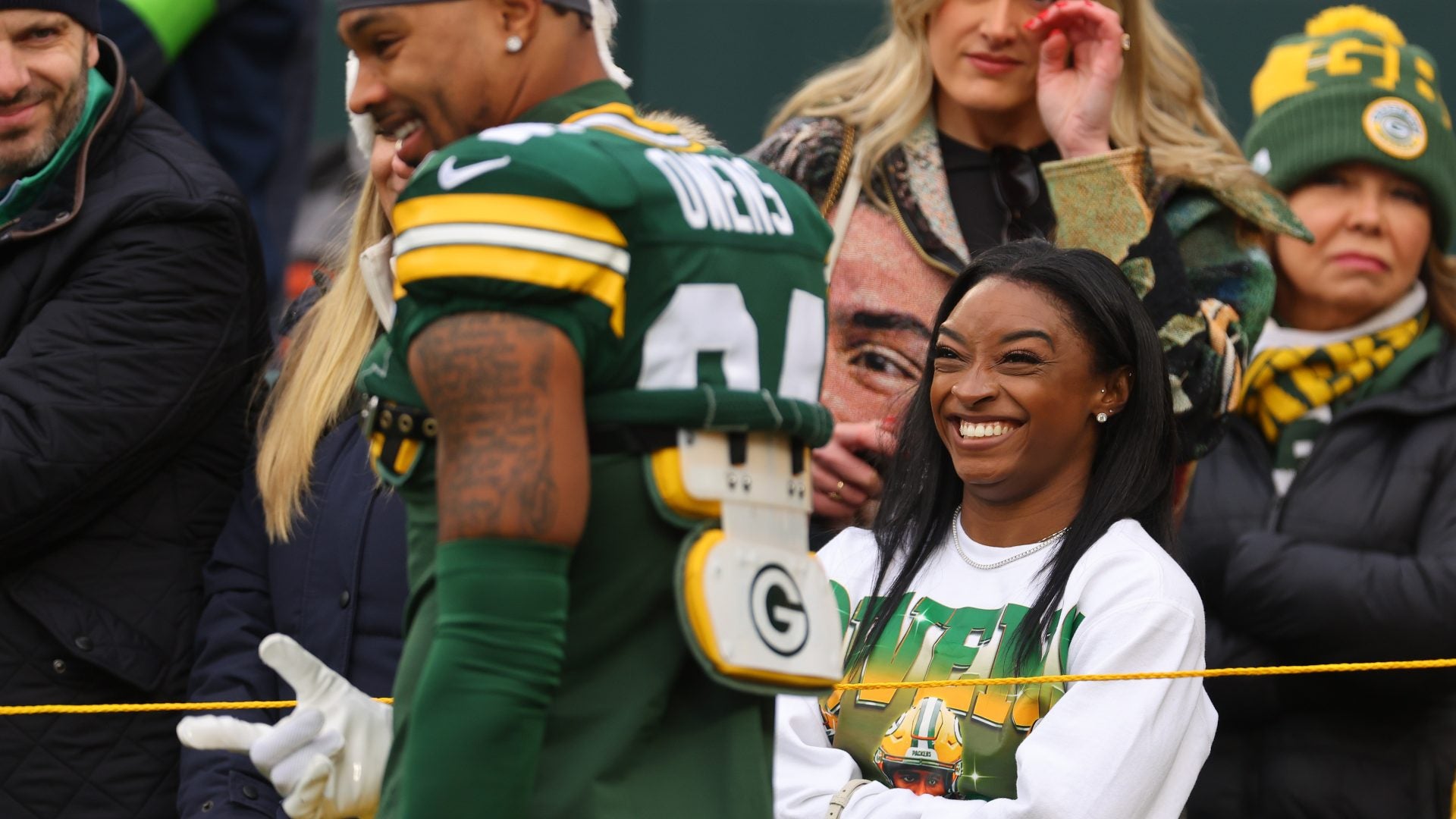 Simone Biles Had The Funniest Response To Her Husband Leaving The Green Bay Packers To Play In Chicago