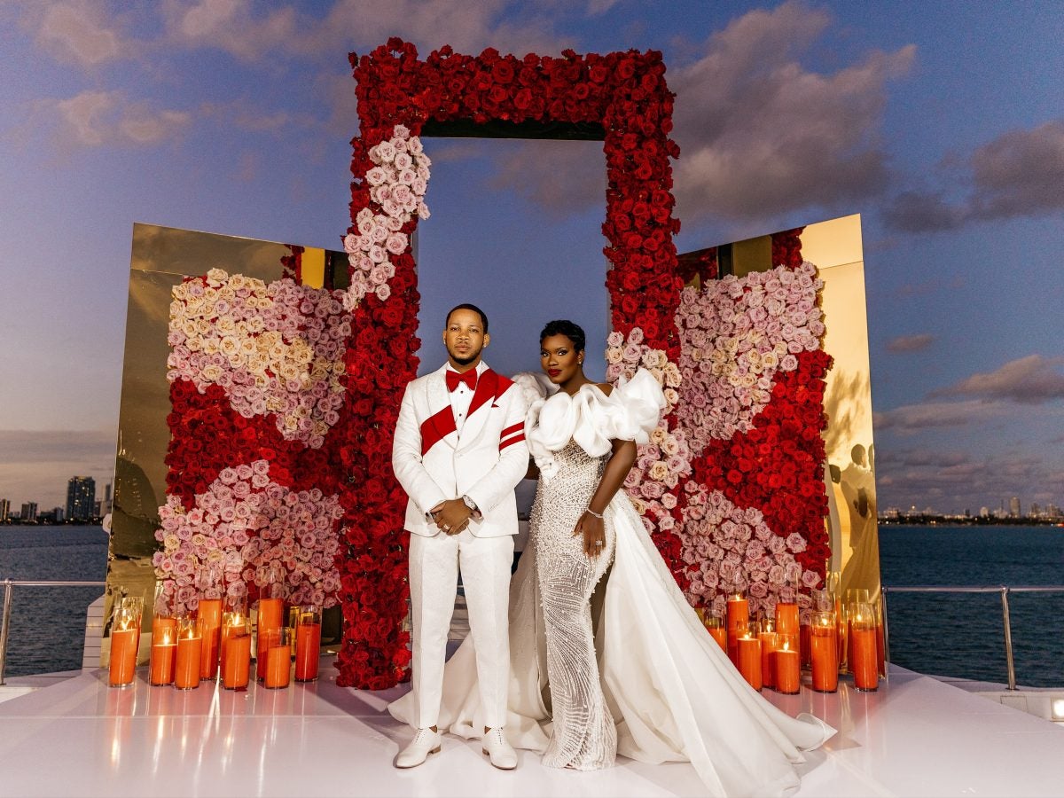 Bridal Bliss: Singers Vedo And Shanice's Valentine's Day Wedding Took Place On A Mega Yacht In Miami