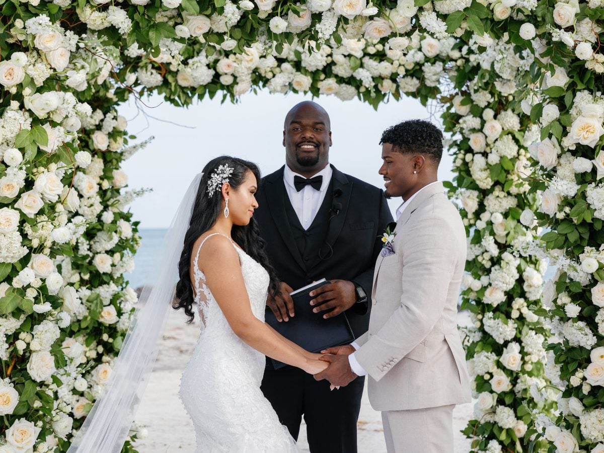 Bridal Bliss: Inside NFL Star Jonathan Jones And Andressa Barboza's Wedding On A Private Island