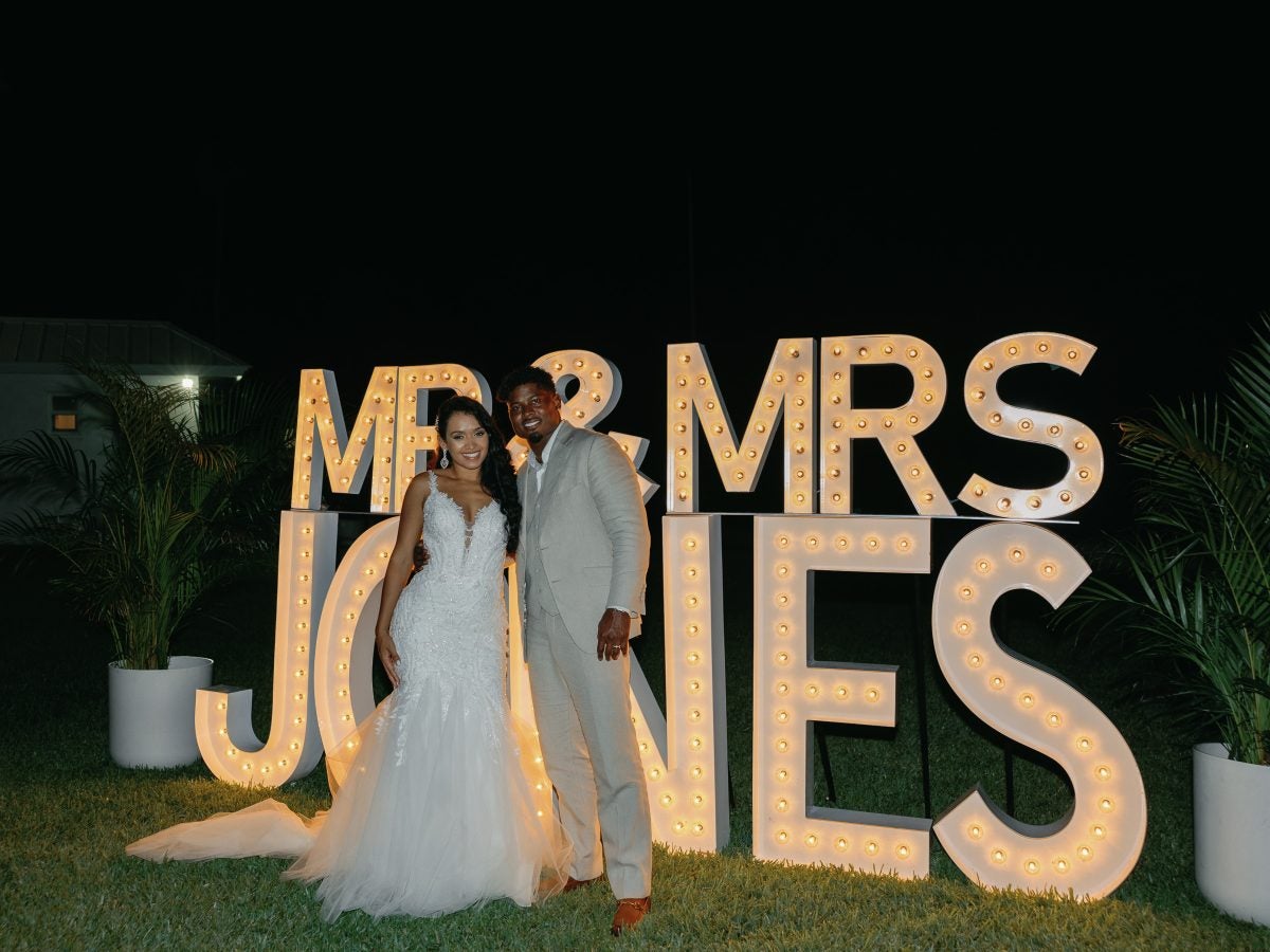 Bridal Bliss: Inside NFL Star Jonathan Jones And Andressa Barboza's Wedding On A Private Island