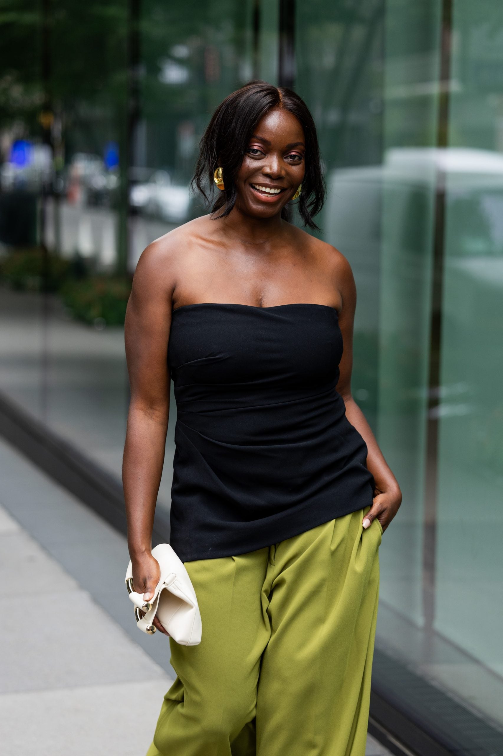 How To Style A Strapless Top From Day To Night