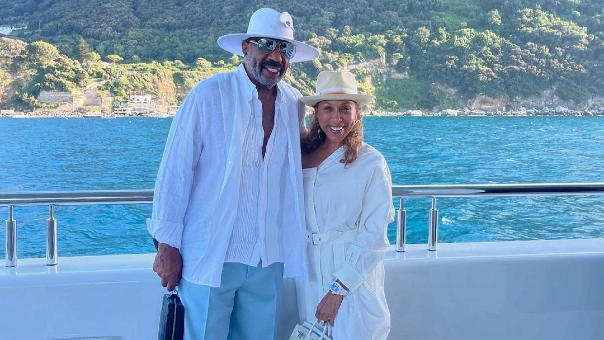 Steve And Marjorie Harvey Celebrate Their 17th Anniversary With Sicilian Views In Italy