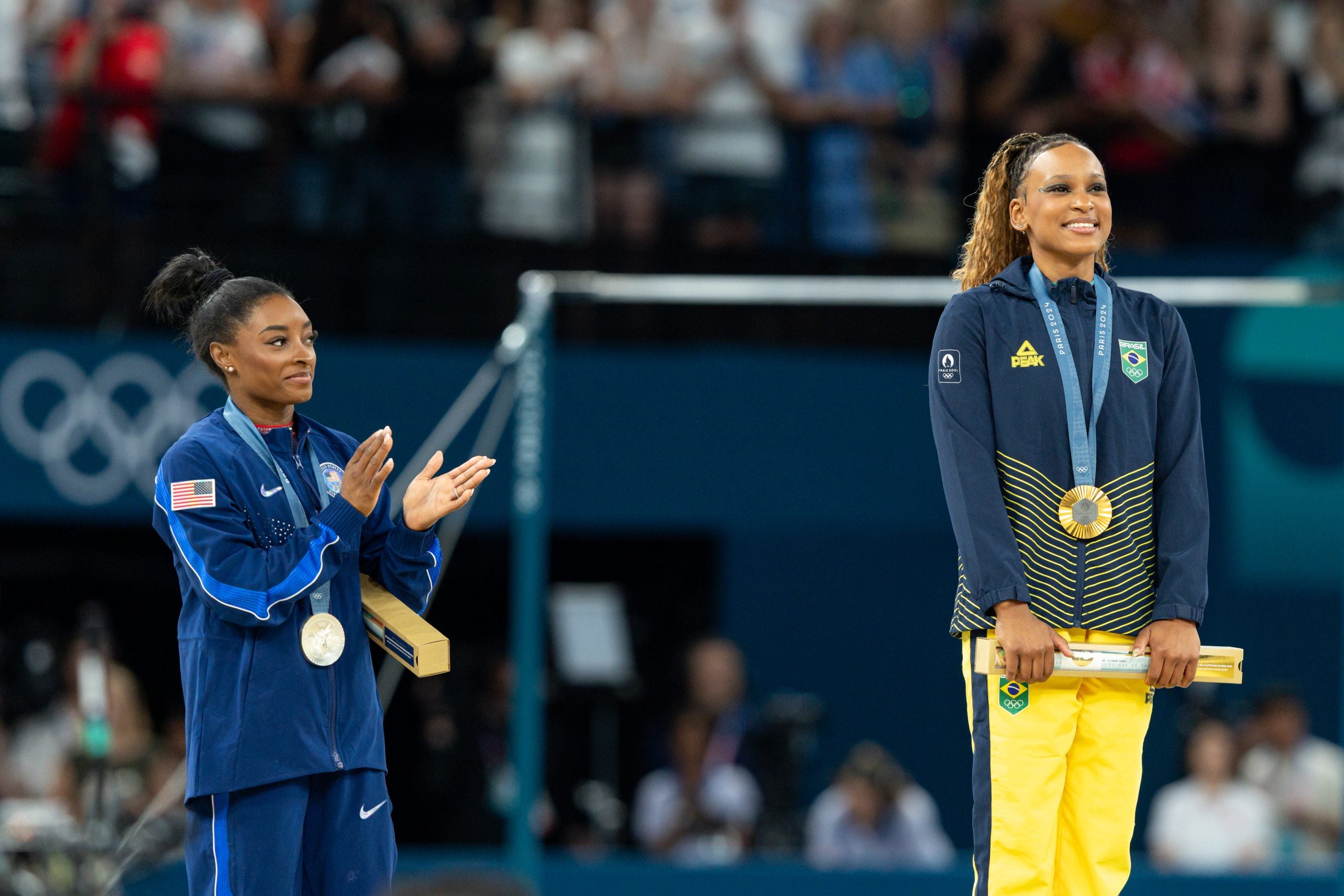 Andrade, Biles, And Chiles Clean Up On Floor Exercise For An All-Black Women Podium