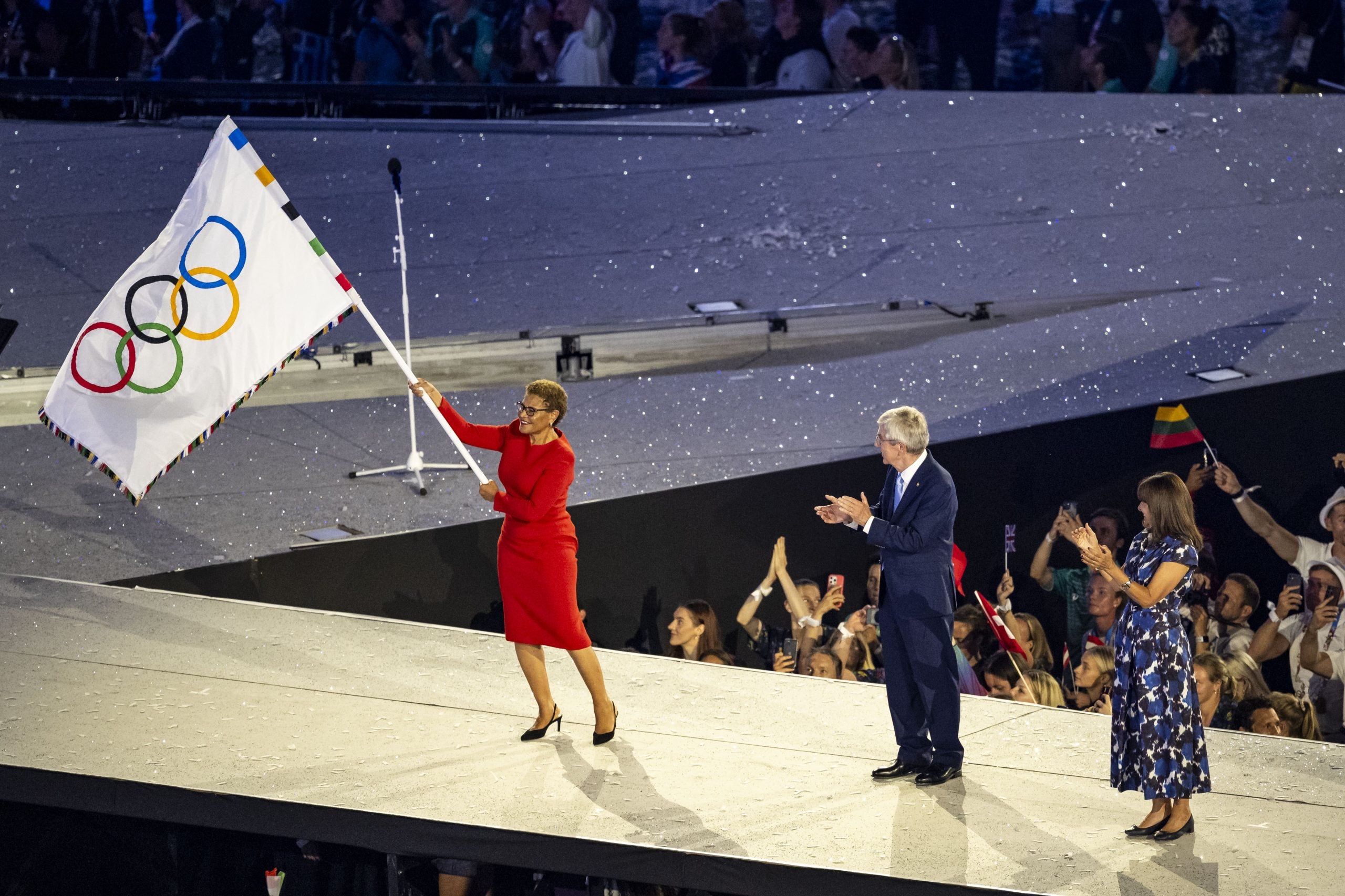 Los Angeles Mayor Karen Bass Wears Sergio Hudson In Paris