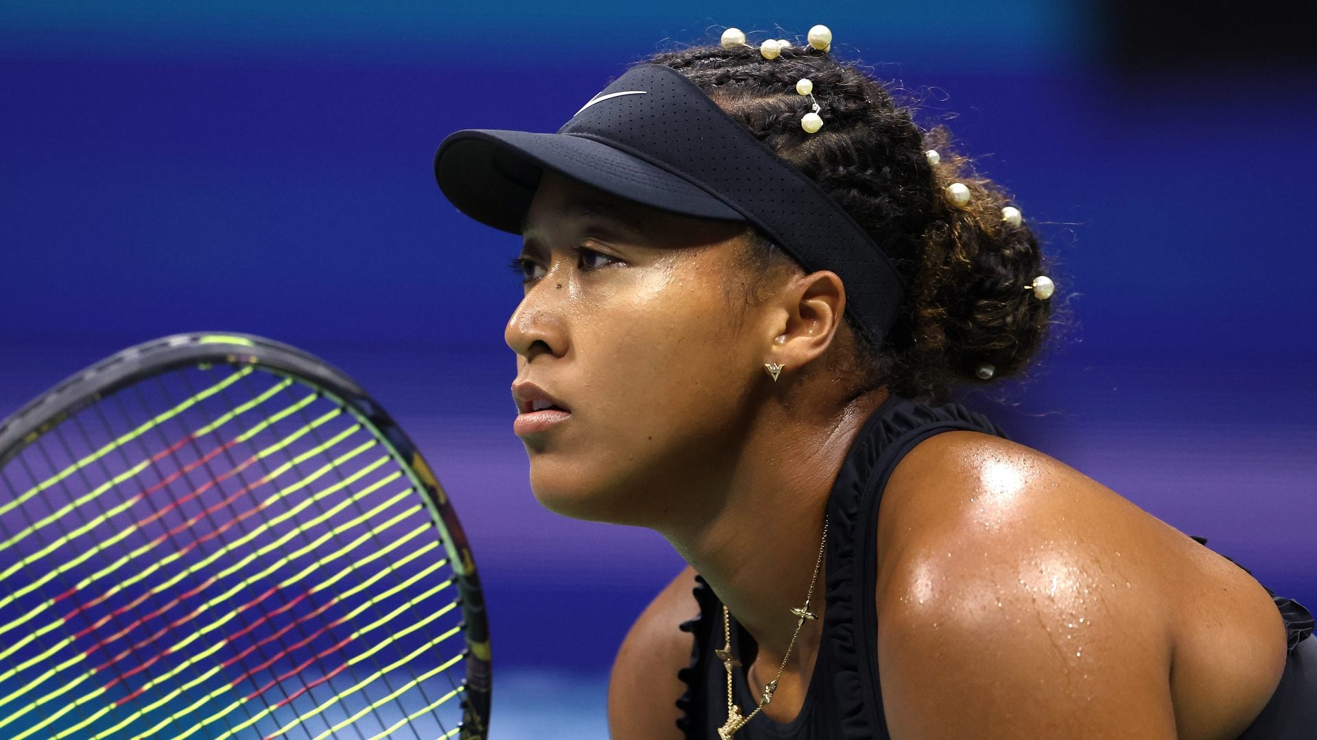 Naomi Osaka's 2024 US Open Hair Is Drenched In Pearls