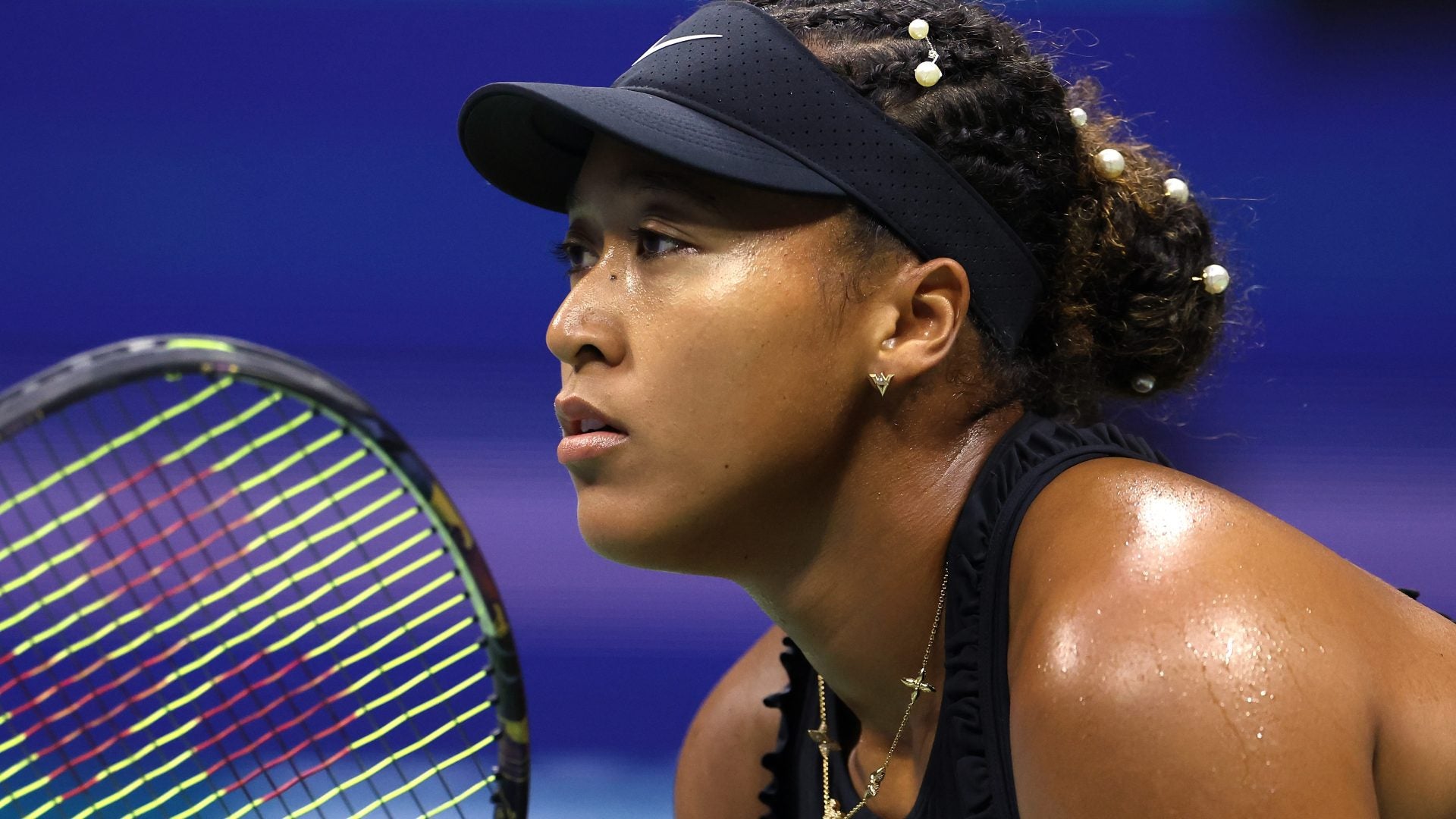 Naomi Osaka's 2024 US Open Hair Is Drenched In Pearls