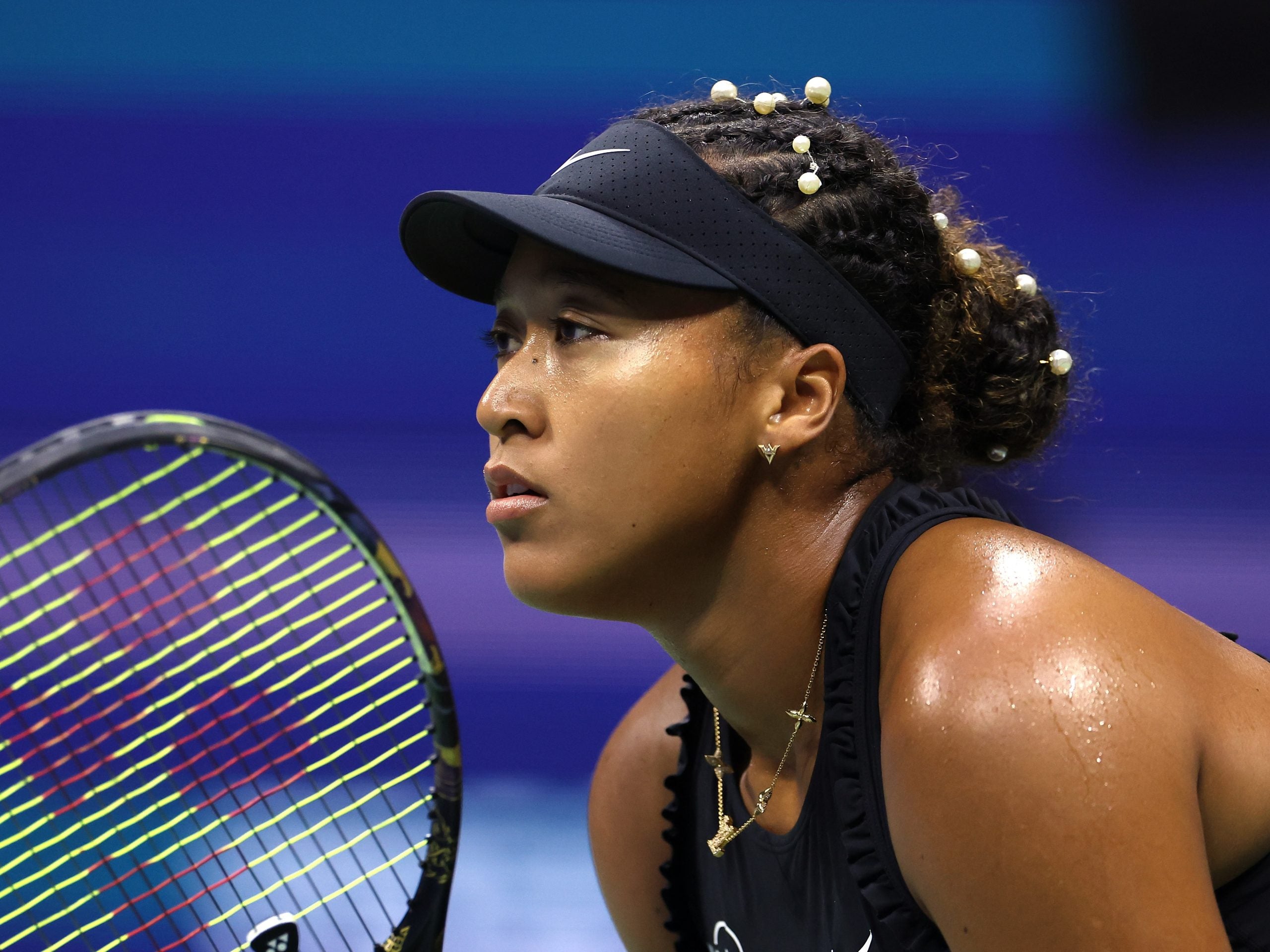 Naomi Osaka's 2024 US Open Hair Is Drenched In Pearls