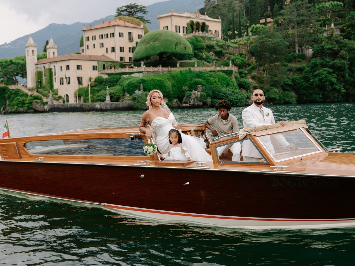 Bridal bliss: Insights into the wedding of former “Basketball Wives” star DJ Duffey and Iman Shokuohizadeh on Lake Como