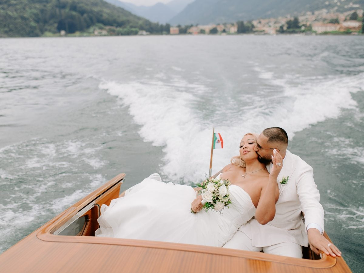 Bridal bliss: Insights into the wedding of former “Basketball Wives” star DJ Duffey and Iman Shokuohizadeh on Lake Como