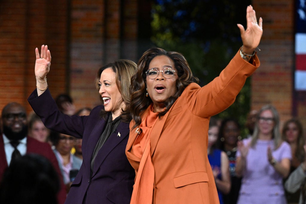 Kamala Harris takes center stage with Oprah at star-studded Unite For America campaign event in battleground state Michigan