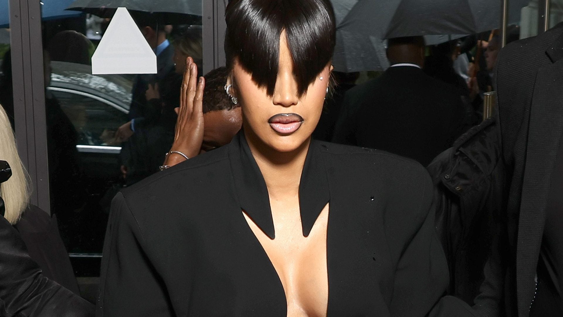 Cardi B Rocks Angular Bangs At Mugler SS25 Show