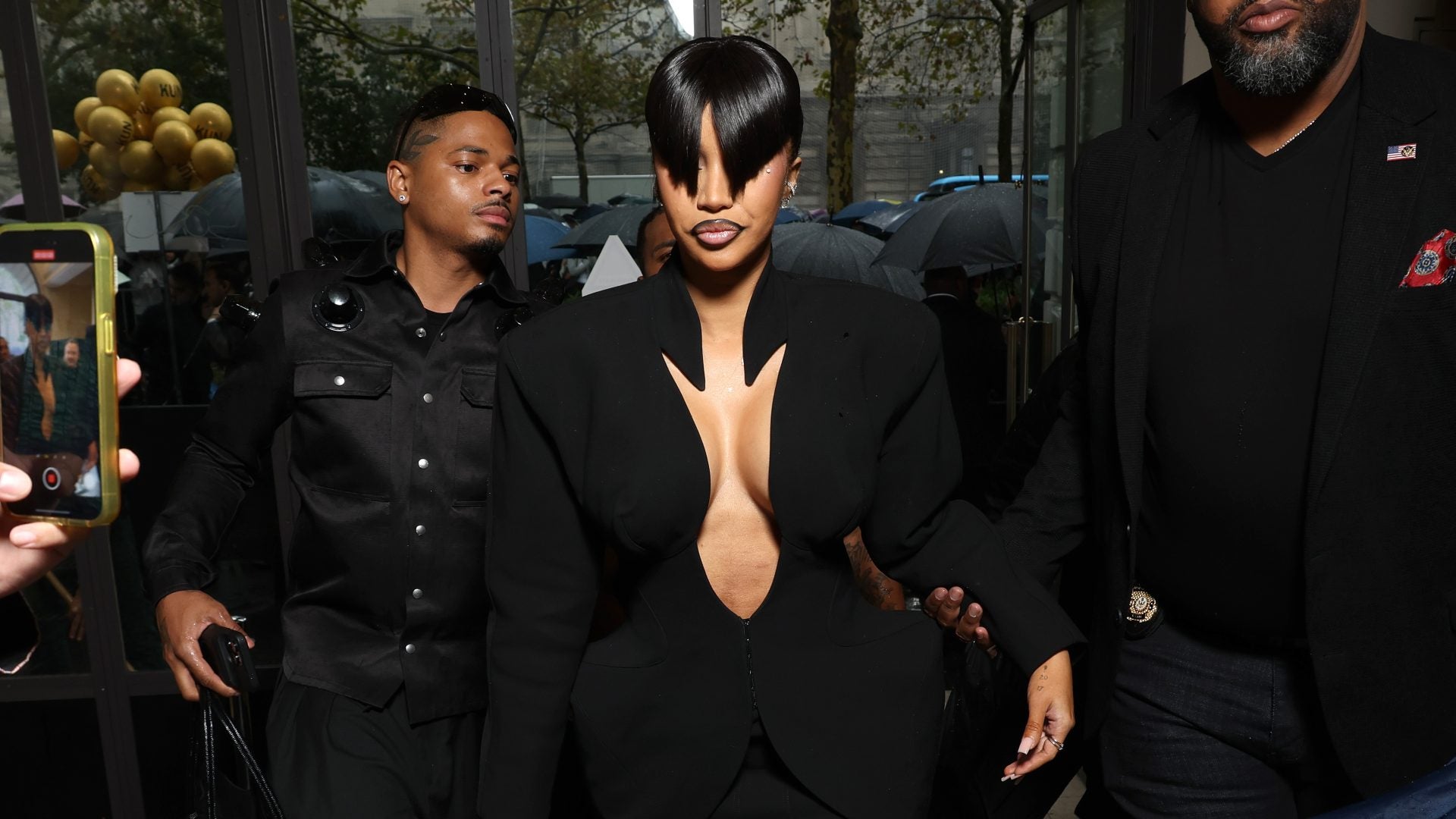 Cardi B Rocks Angular Bangs At Mugler SS25 Show