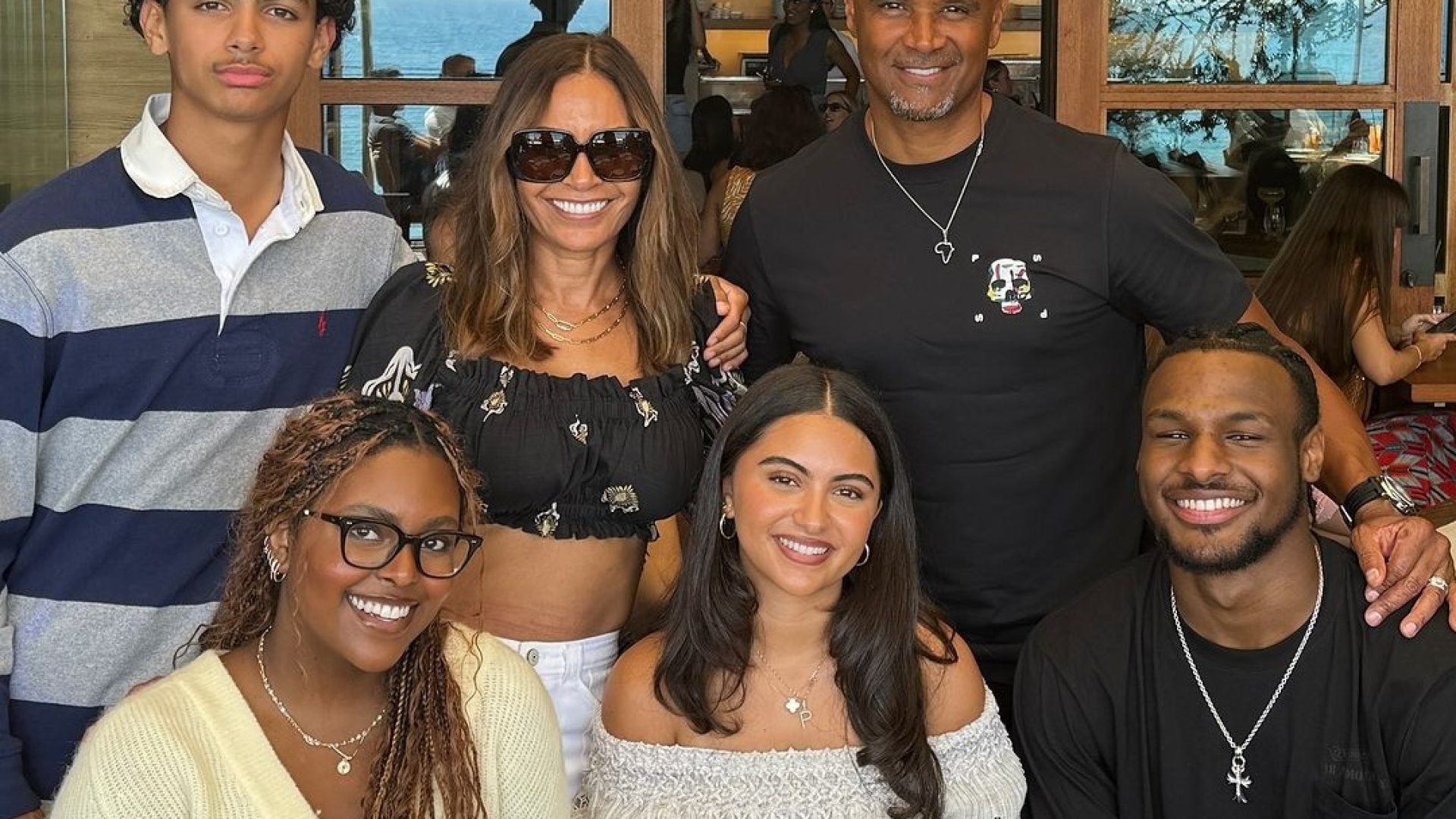 Bronny James Hangs Out With Salli Richardson-Whitfield And Family At Girlfriend's Birthday Dinner