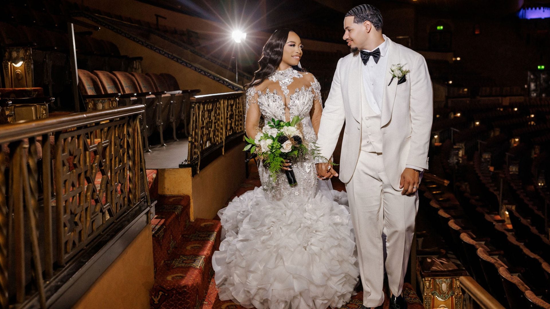 Bridal Bliss: Aurielle And Michael Said 'I Do' Inside A Stunning And Historic Theater In Atlanta